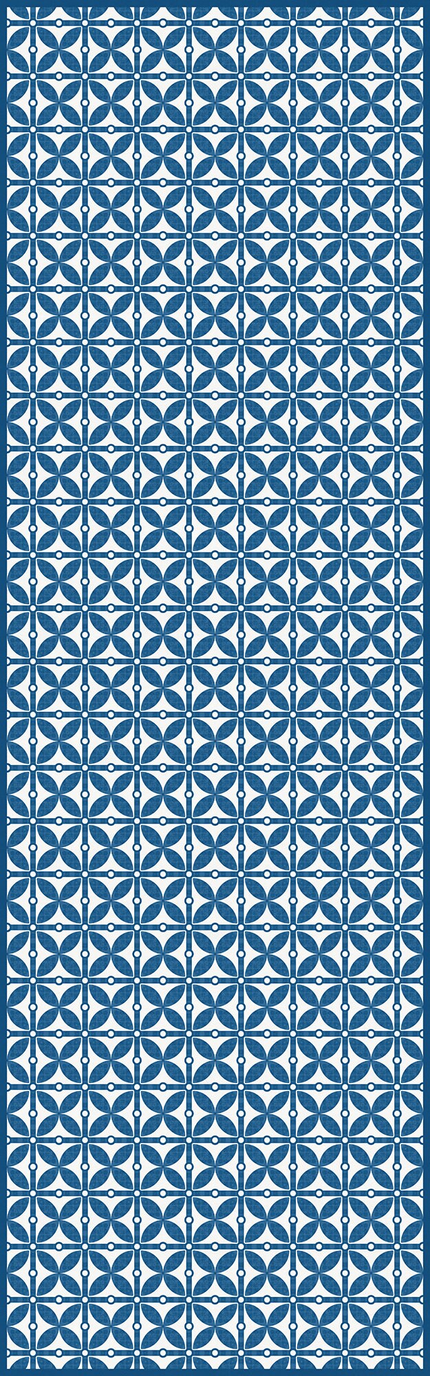 Charleston Versatile Indoor/Outdoor Washable Rug - Contemporary Coastal Geometric Blue - Vinyl with Non-Slip Latex Backing