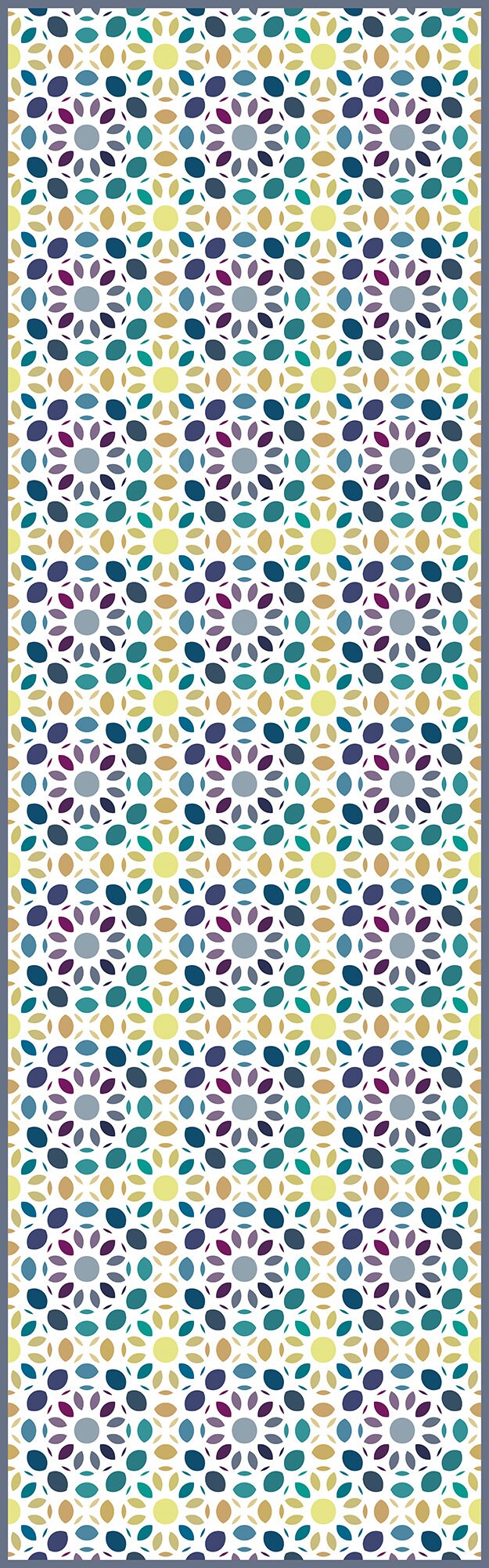 Bali Dance Versatile Indoor/Outdoor Rug - Multi-Color Mid-Century Mosaic - Vinyl with Non-Slip Latex Backing