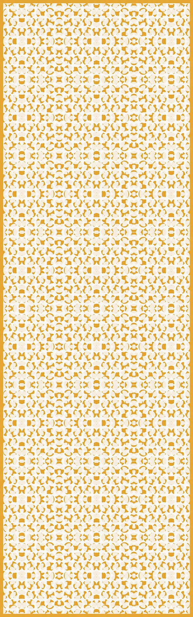 Sunglow Indoor/Outdoor Washable Floor Covering - Yellow, Orange Mid-Century - 2-Ply Vinyl with Non-Slip Latex Backing