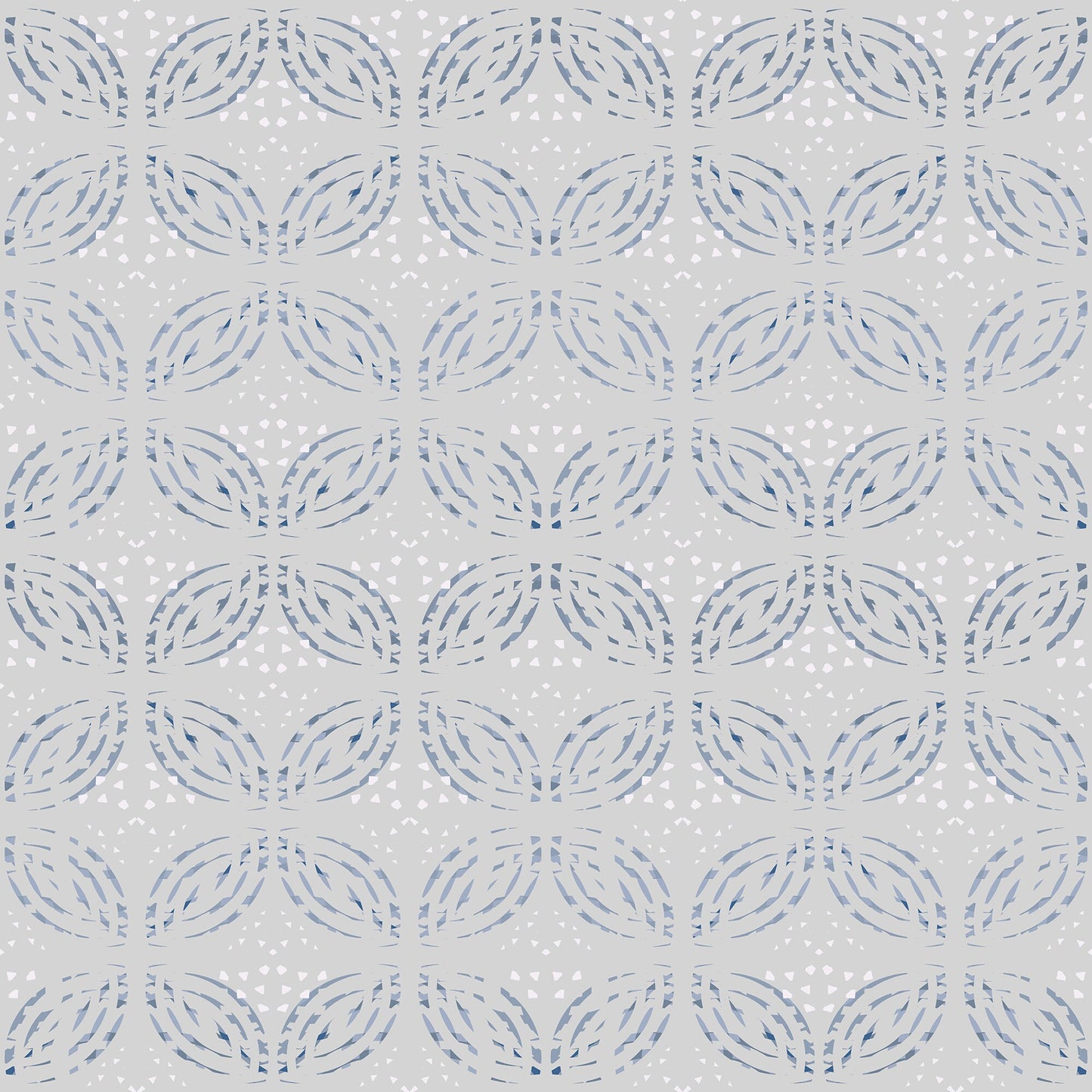 Isle de Fleur Coastal/Farmhouse Peel and Stick Wallpaper - Gray, Blue Medallion - Water-Resistant Embossed Vinyl Canvas