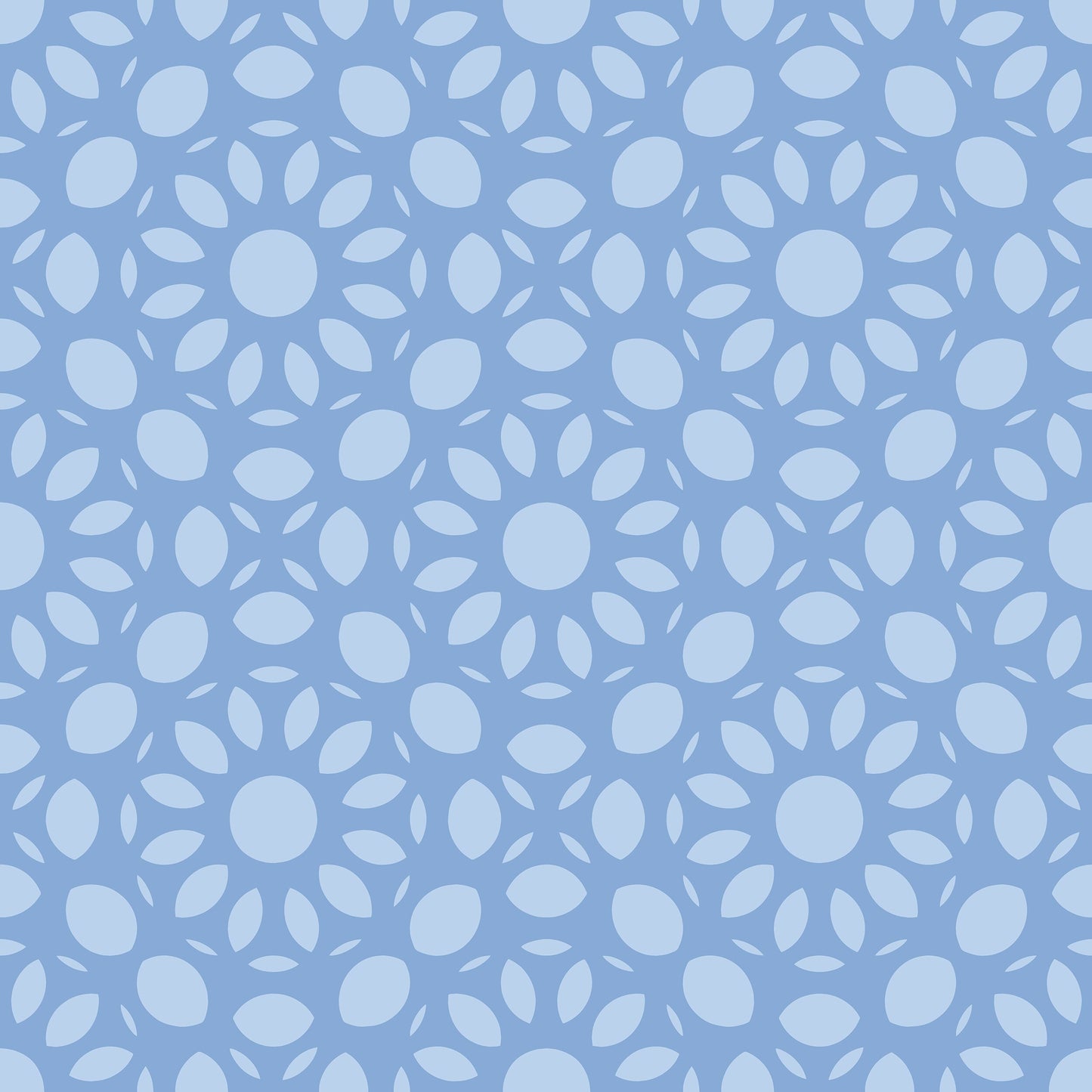 Dahlia in Blue Vinyl Canvas Wallpaper - Modern Farmhouse Blue Mosaic - Removable Reusable Peel & Stick Wallpaper Panel
