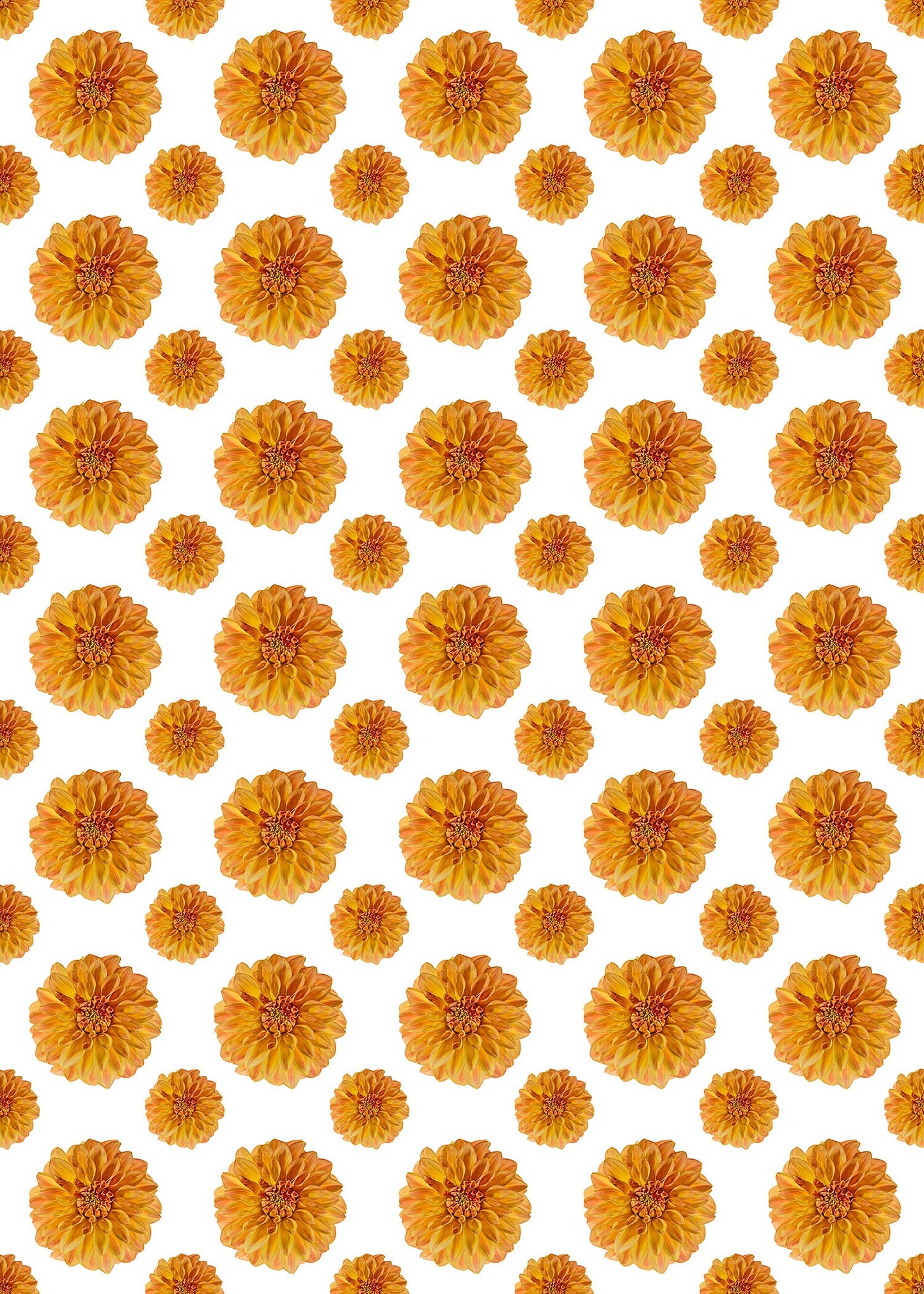 Flora in Gold Versatile Indoor/Outdoor Washable Rug - Modern Boho Orange Floral - Vinyl with Non-Slip Latex Backing
