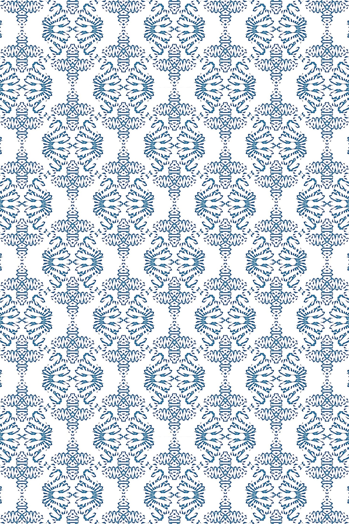 Dragon in Blue Versatile Indoor/Outdoor Rug - French Country Blue Geometric- Vinyl with Non-Slip Latex Backing