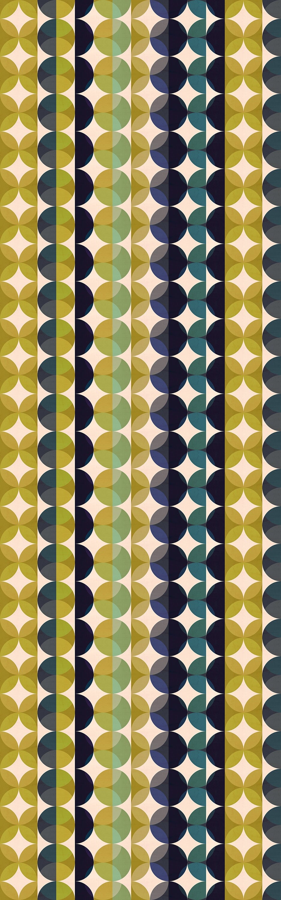 Gemstone Jade Versatile Indoor/Outdoor Washable Rug - Mid-Century Modern Blue, Green Geometric- Ply Vinyl with Non-Slip Latex Backing