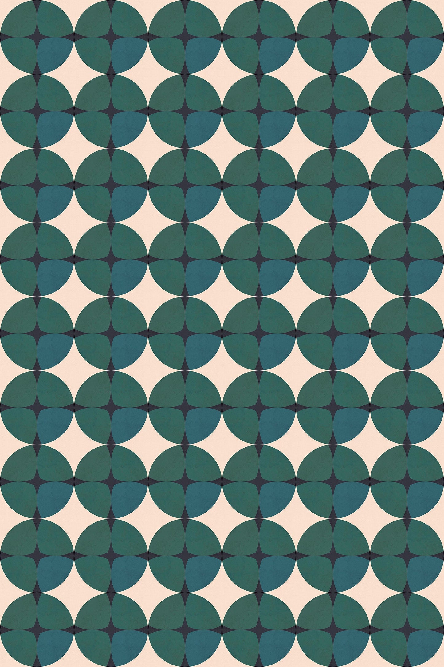 Gemstone Emerald Versatile Indoor/Outdoor Rug - Mid-Century Green Geometric- Ply Vinyl with Non-Slip Latex Backing