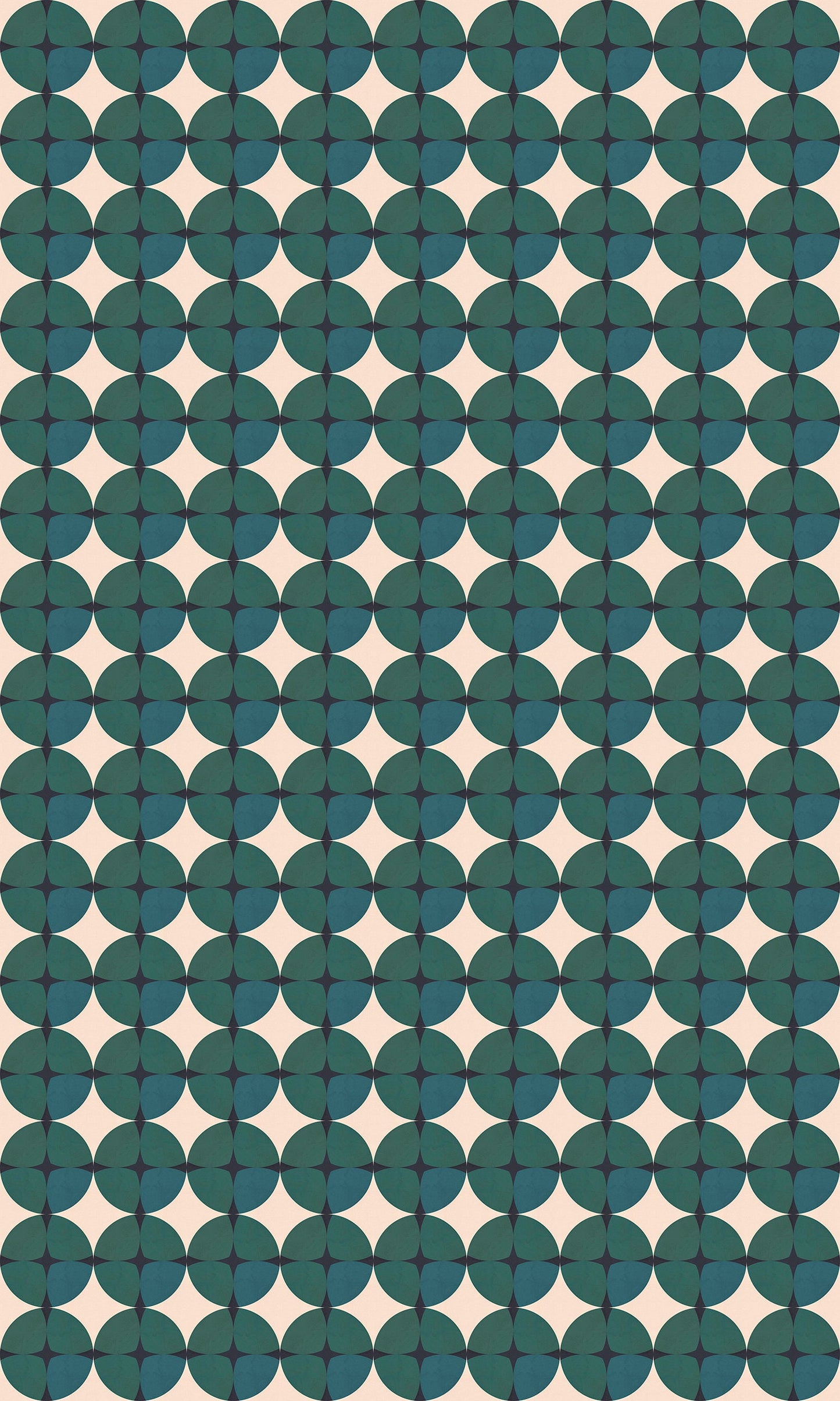Gemstone Emerald Versatile Indoor/Outdoor Rug - Mid-Century Green Geometric- Ply Vinyl with Non-Slip Latex Backing