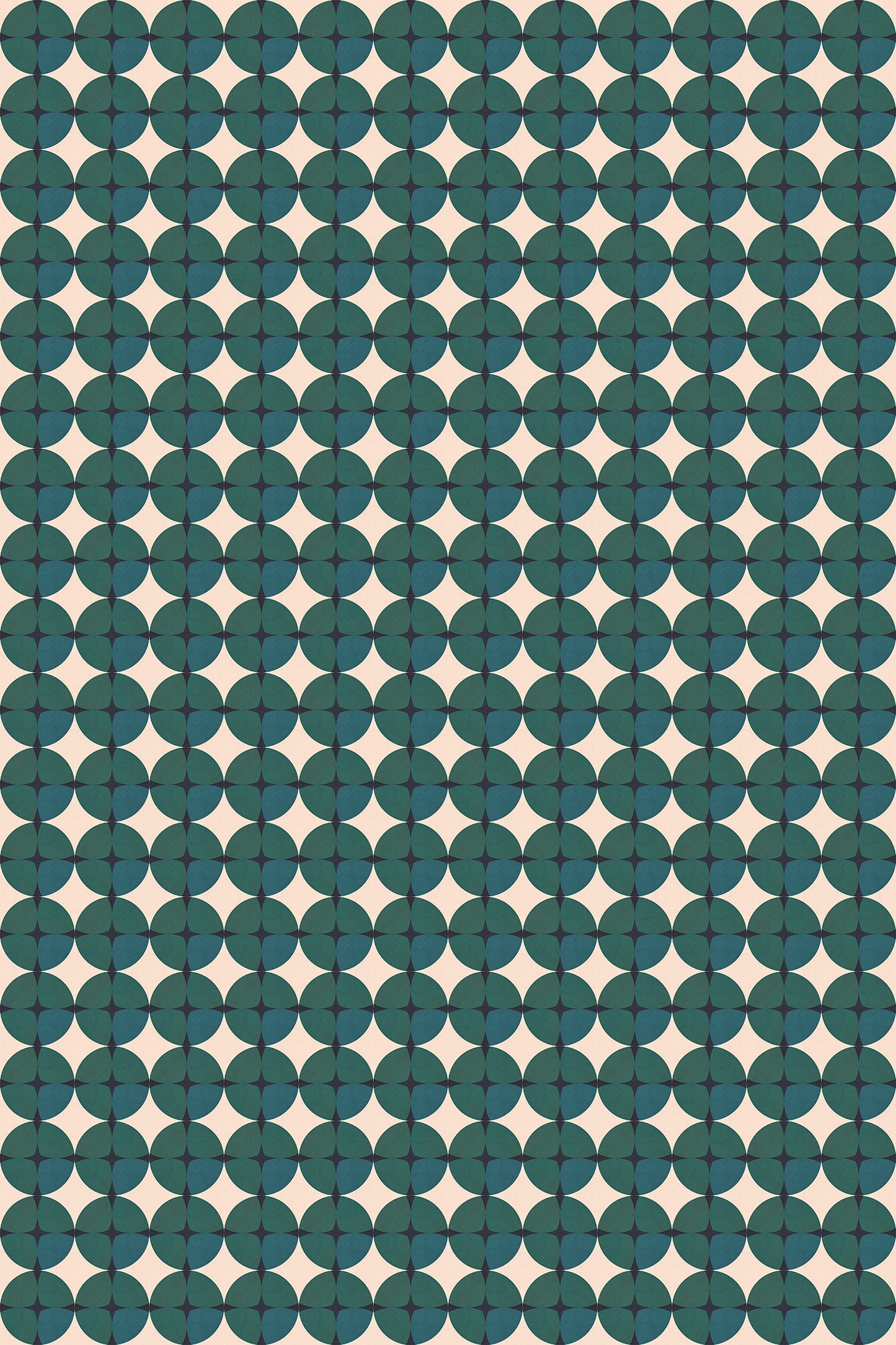 Gemstone Emerald Versatile Indoor/Outdoor Rug - Mid-Century Green Geometric- Ply Vinyl with Non-Slip Latex Backing