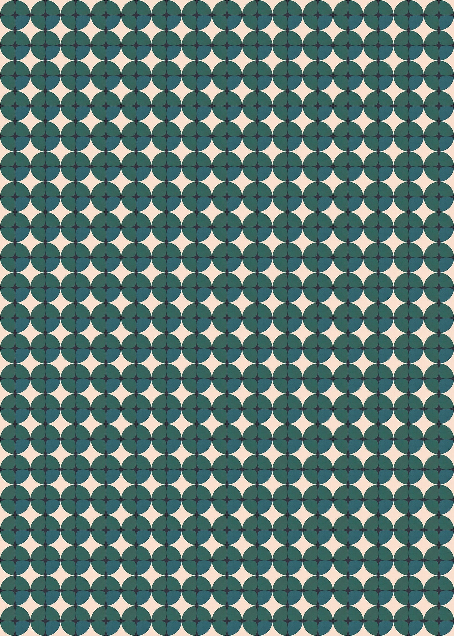 Gemstone Emerald Versatile Indoor/Outdoor Rug - Mid-Century Green Geometric- Ply Vinyl with Non-Slip Latex Backing