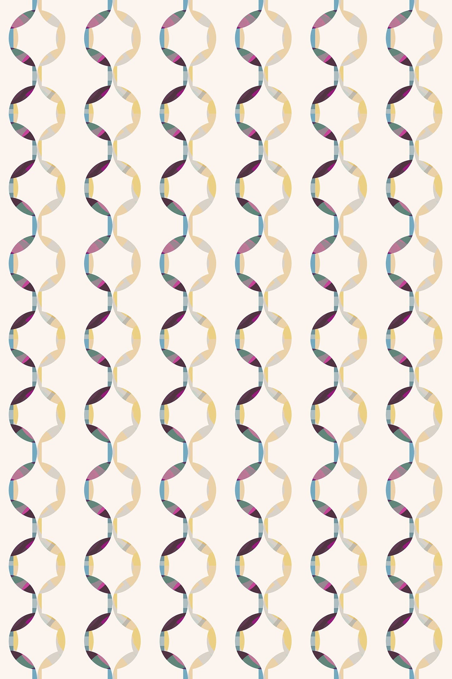 Slipmat Indoor/Outdoor Floor Covering - Mid-Century Modern Multi-Color Stripes - 2-Ply Vinyl with Non-Slip Latex Backing