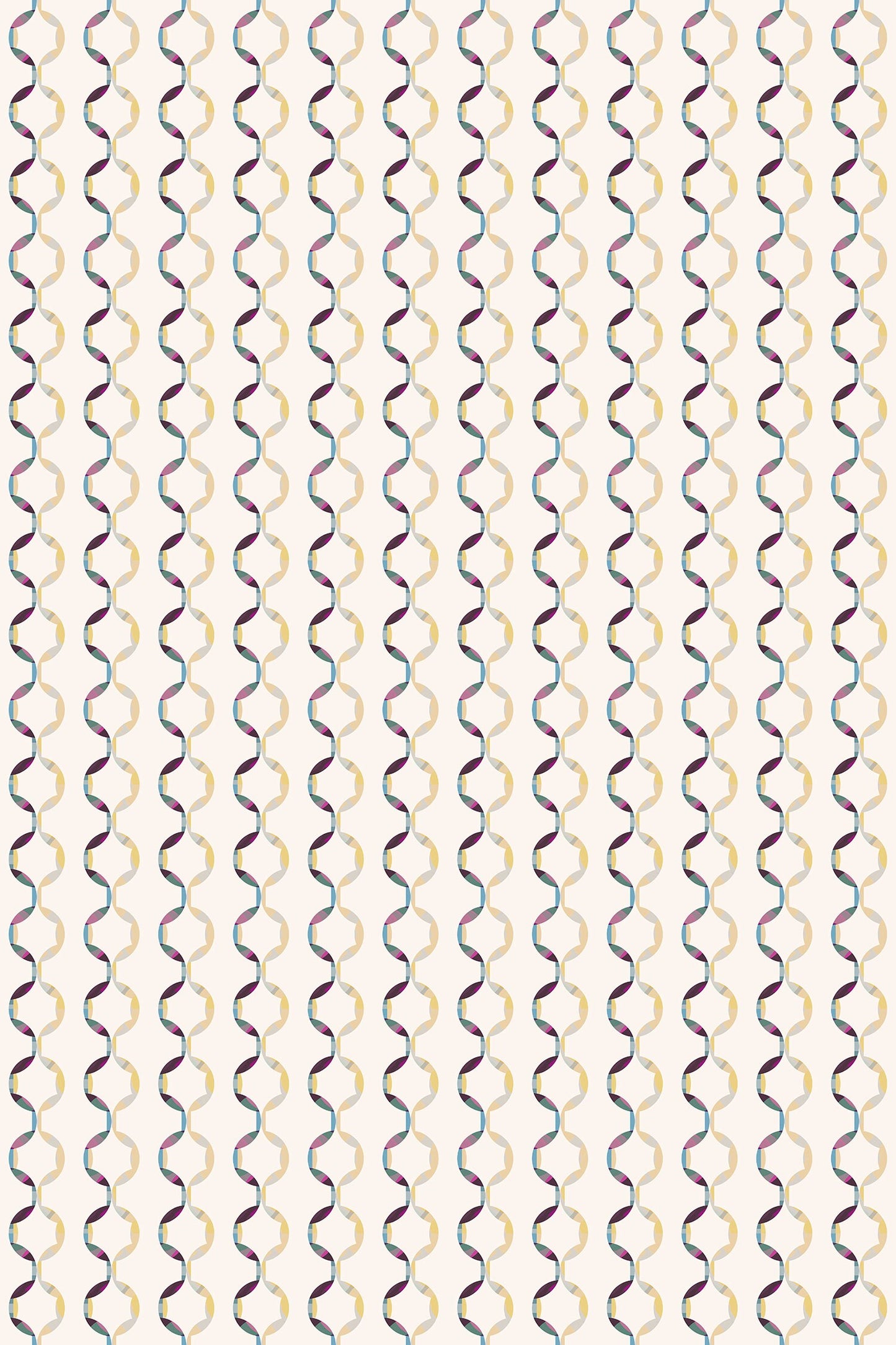 Slipmat Indoor/Outdoor Floor Covering - Mid-Century Modern Multi-Color Stripes - 2-Ply Vinyl with Non-Slip Latex Backing