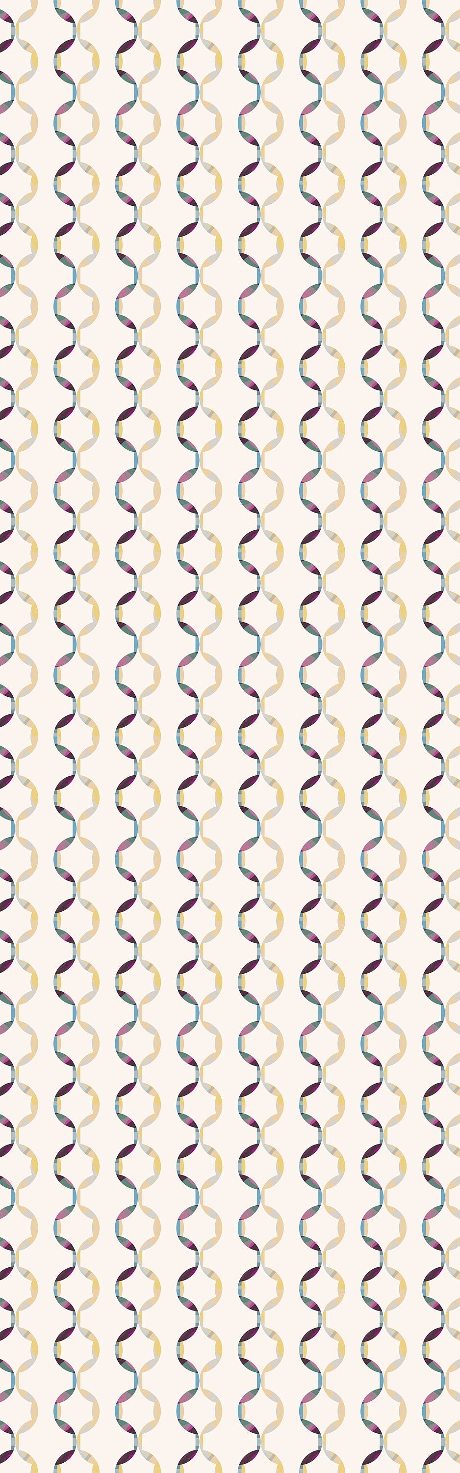 Slipmat Indoor/Outdoor Floor Covering - Mid-Century Modern Multi-Color Stripes - 2-Ply Vinyl with Non-Slip Latex Backing
