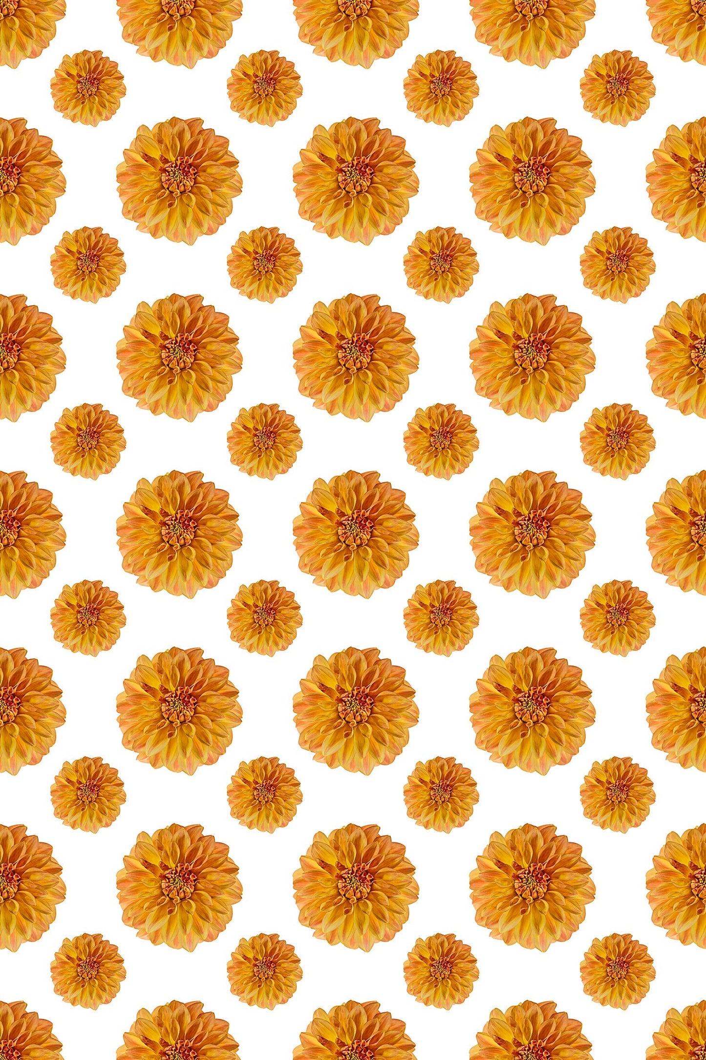 Flora in Gold Versatile Indoor/Outdoor Washable Rug - Modern Boho Orange Floral - Vinyl with Non-Slip Latex Backing