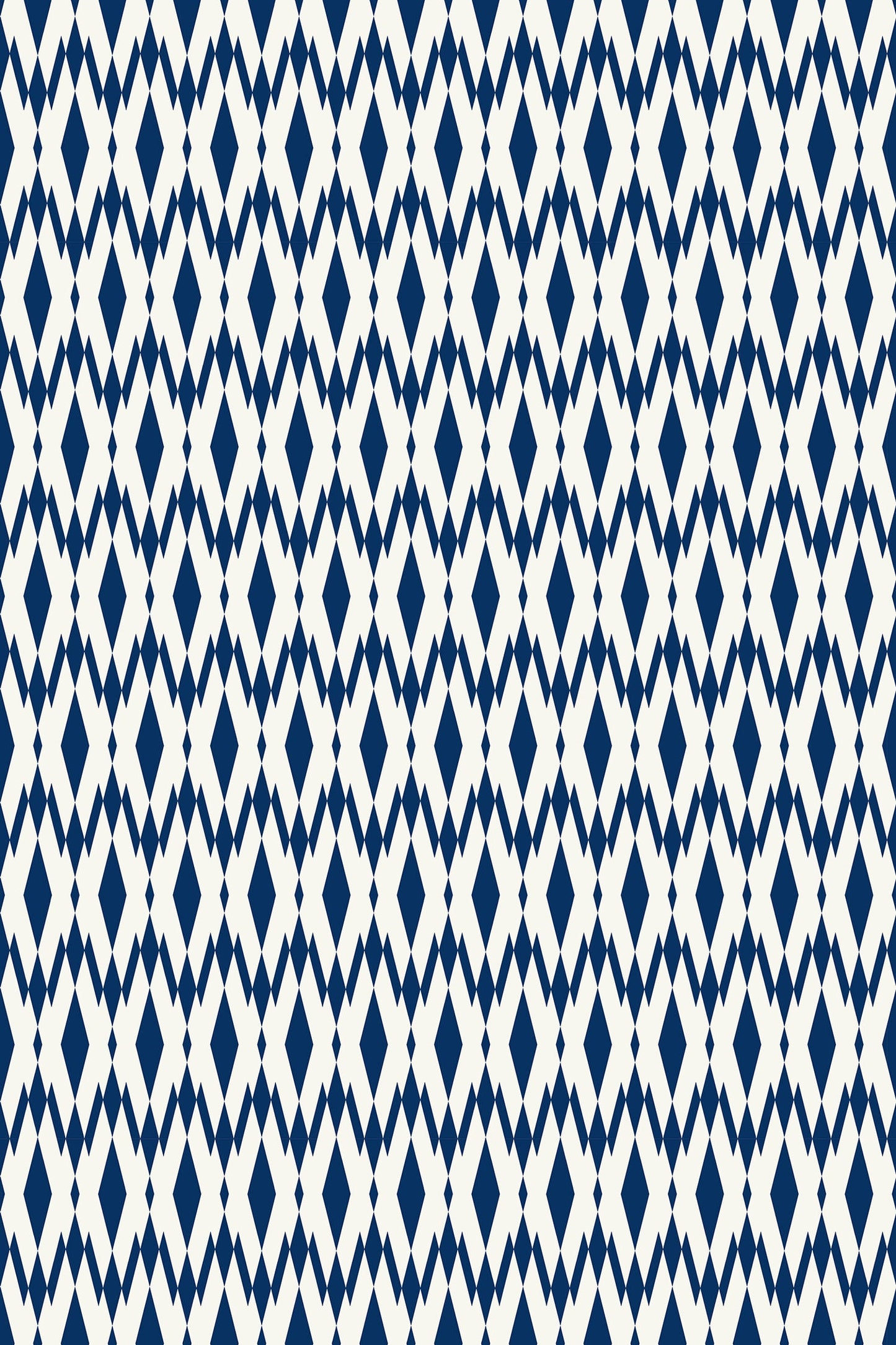 Malay in Navy Indoor/Outdoor Floor Covering - Mid-Century Modern Geometric- 2-Ply Vinyl with Non-Slip Latex Backing