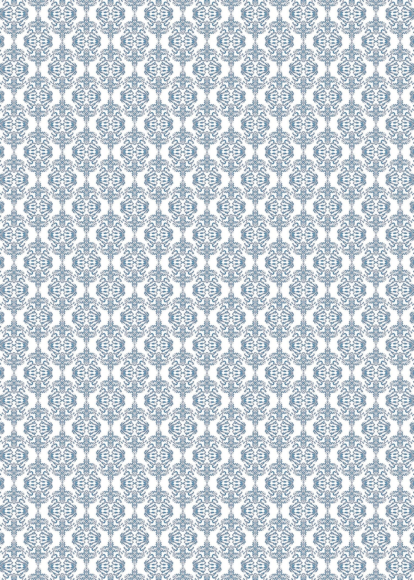 Dragon in Blue Versatile Indoor/Outdoor Rug - French Country Blue Geometric- Vinyl with Non-Slip Latex Backing