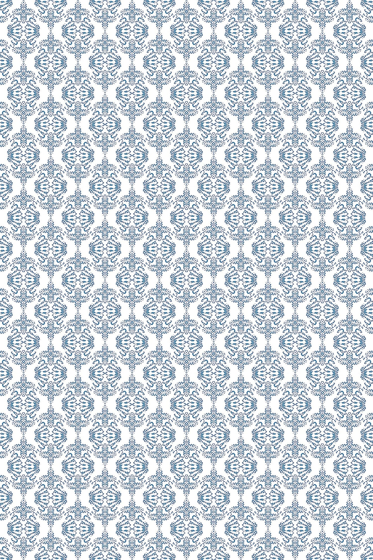 Dragon in Blue Versatile Indoor/Outdoor Rug - French Country Blue Geometric- Vinyl with Non-Slip Latex Backing