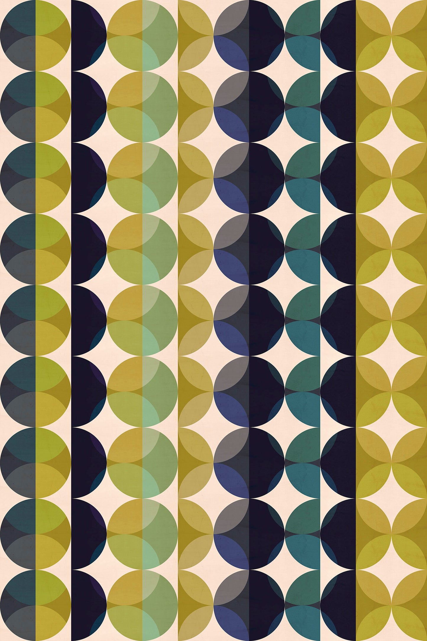 Gemstone Jade Versatile Indoor/Outdoor Washable Rug - Mid-Century Modern Blue, Green Geometric- Ply Vinyl with Non-Slip Latex Backing
