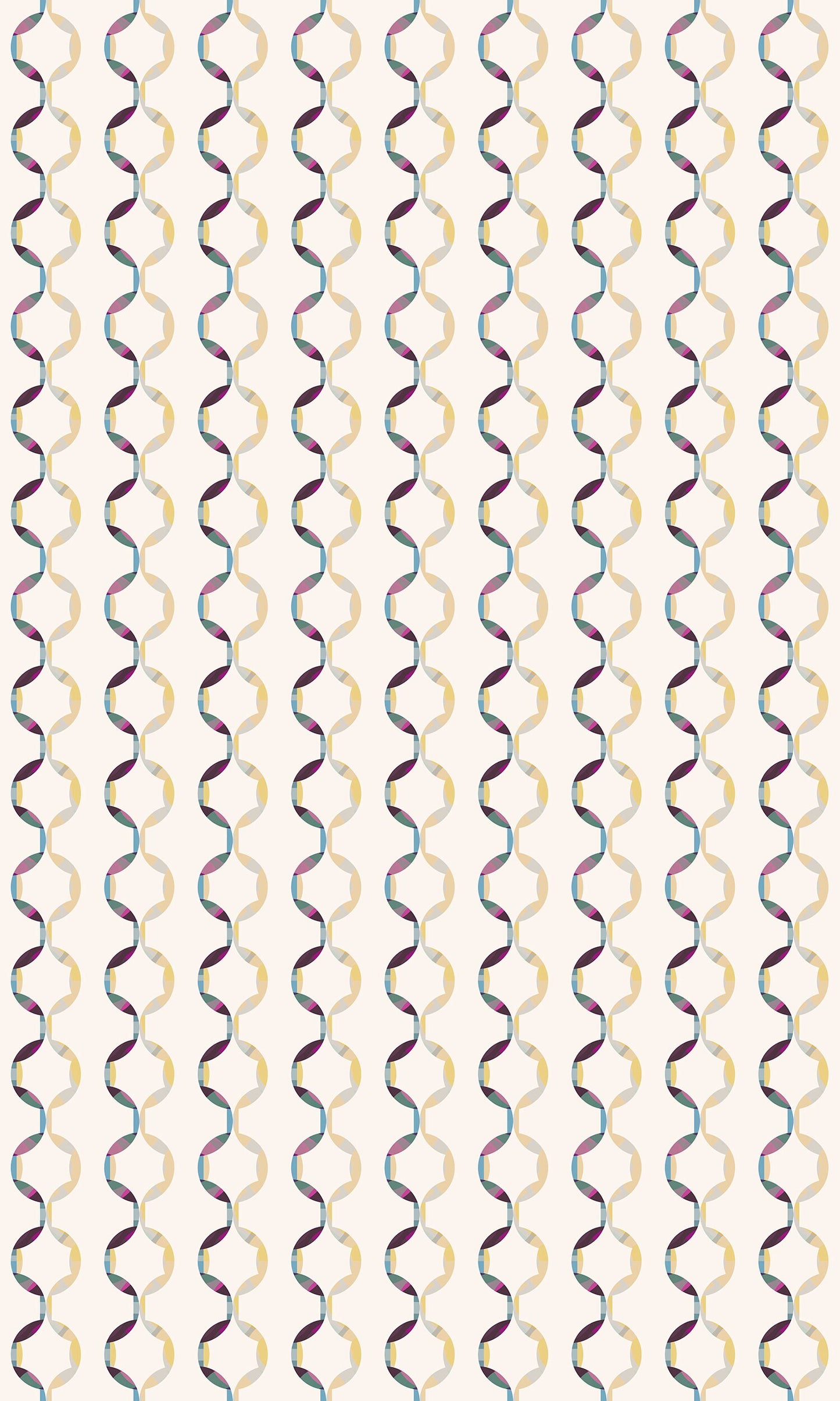 Slipmat Indoor/Outdoor Floor Covering - Mid-Century Modern Multi-Color Stripes - 2-Ply Vinyl with Non-Slip Latex Backing