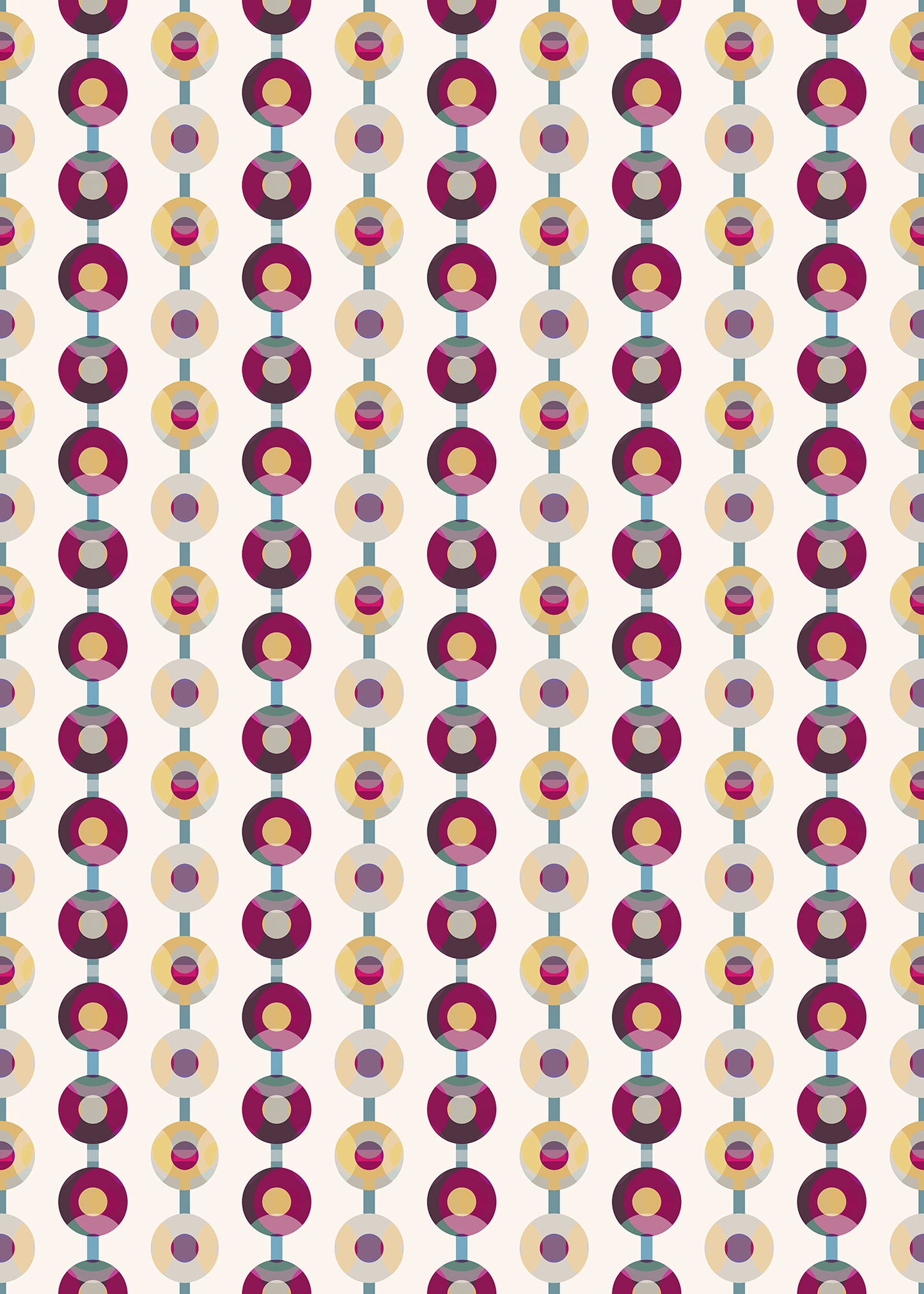 Turntable Indoor/Outdoor Floor Covering - Mid-Century Modern Multi-Color - 2-Ply Vinyl with Non-Slip Latex Backing