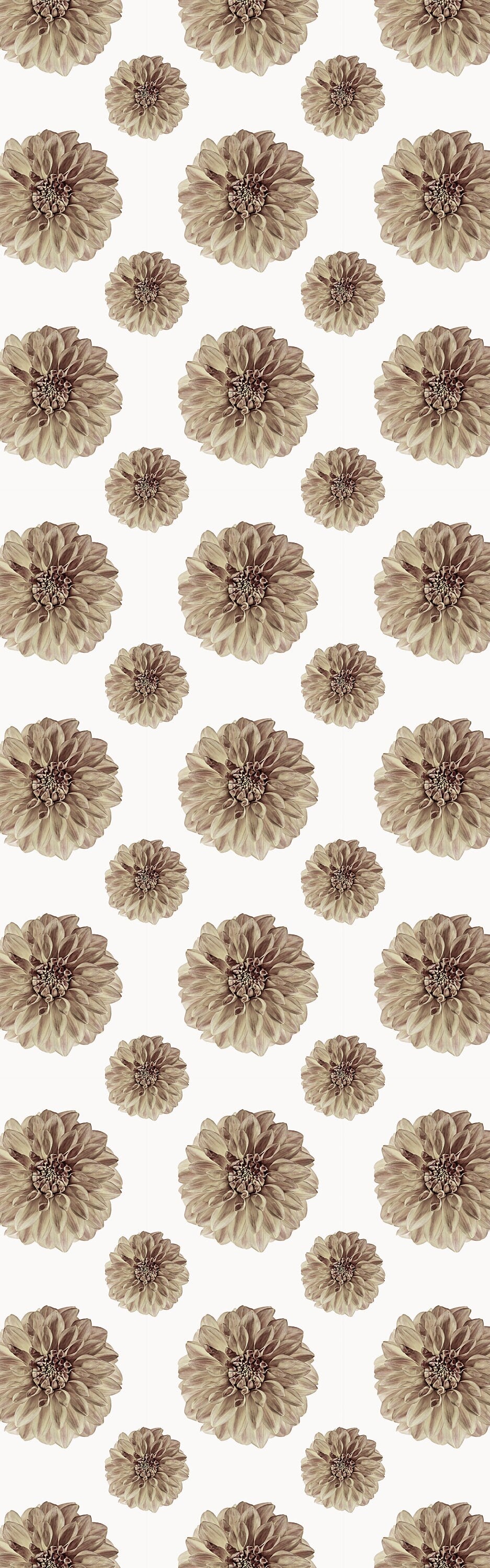 Flora in Sepia Versatile Indoor/Outdoor Floor Covering - Country Farmhouse Tan Floral - Vinyl with Non-Slip Latex Backing