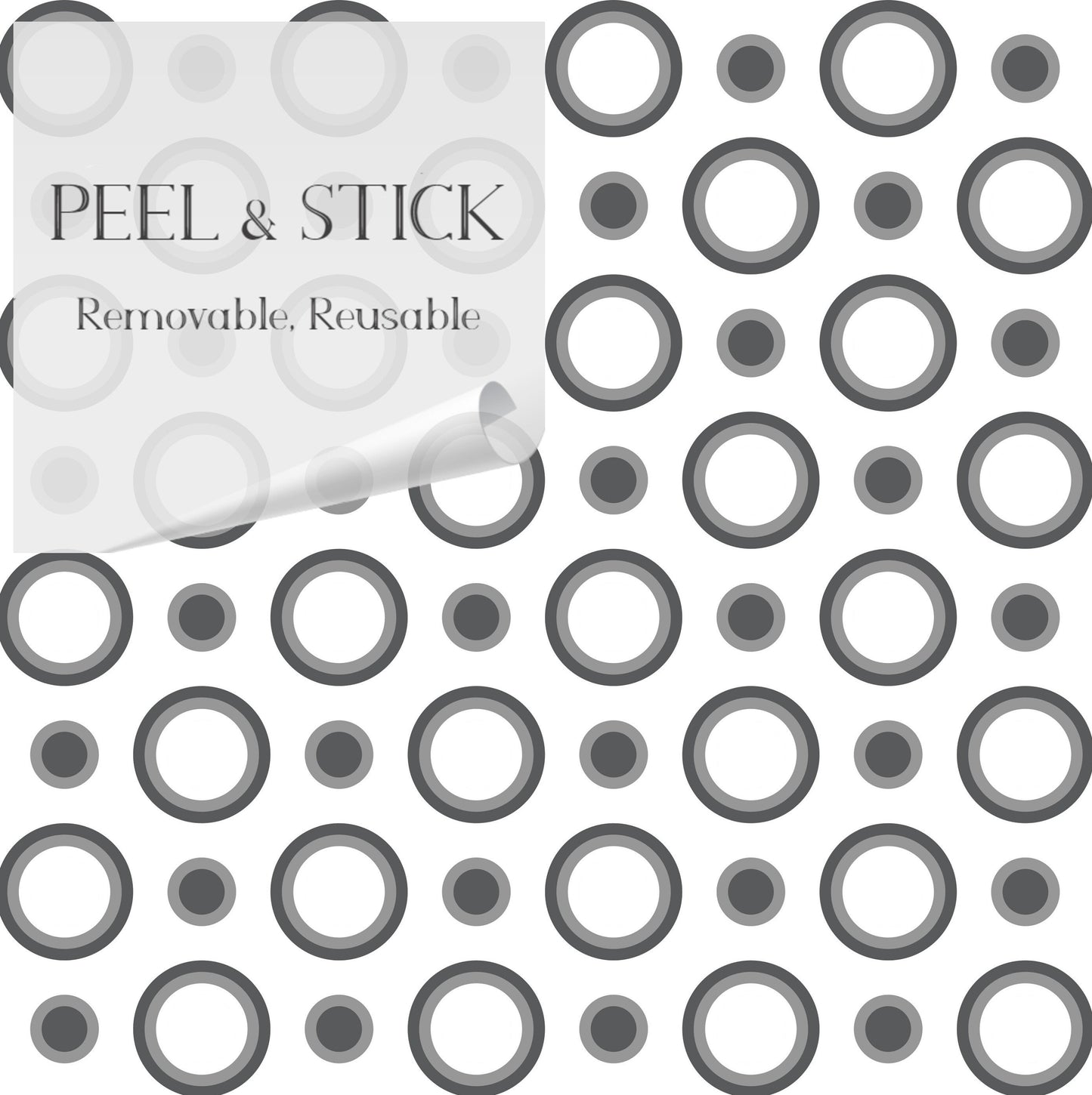 Retro Dot Peel and Stick Wallpaper - Black & White Polka Dot - Water-Resistant Embossed Vinyl Canvas