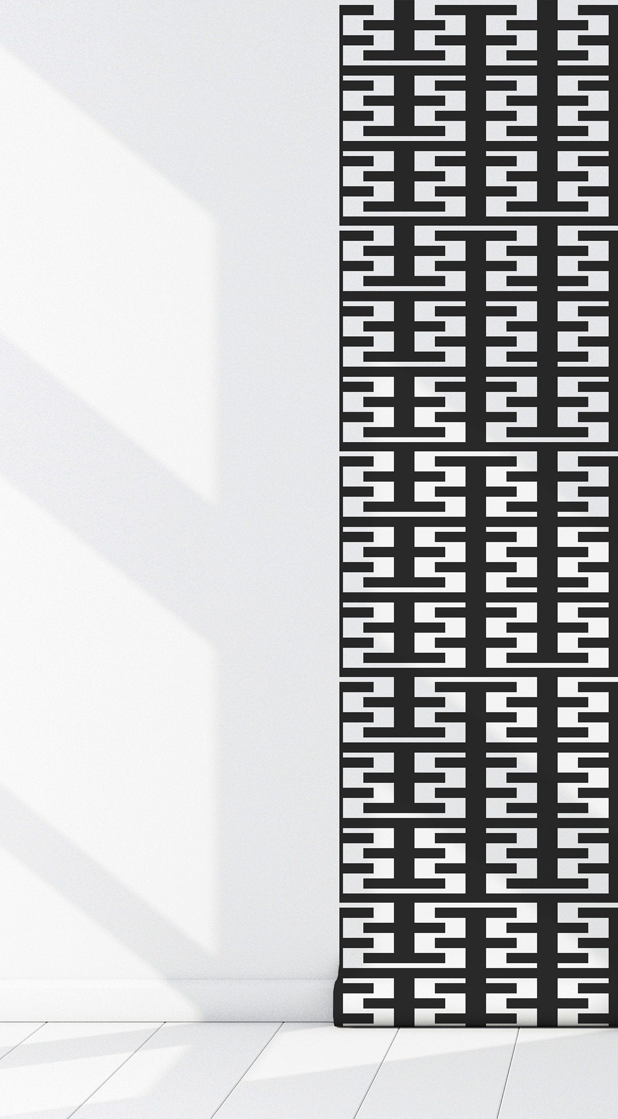 Retro Tower Black Peel & Stick Wallpaper-Vinyl Embossed Canvas Texture