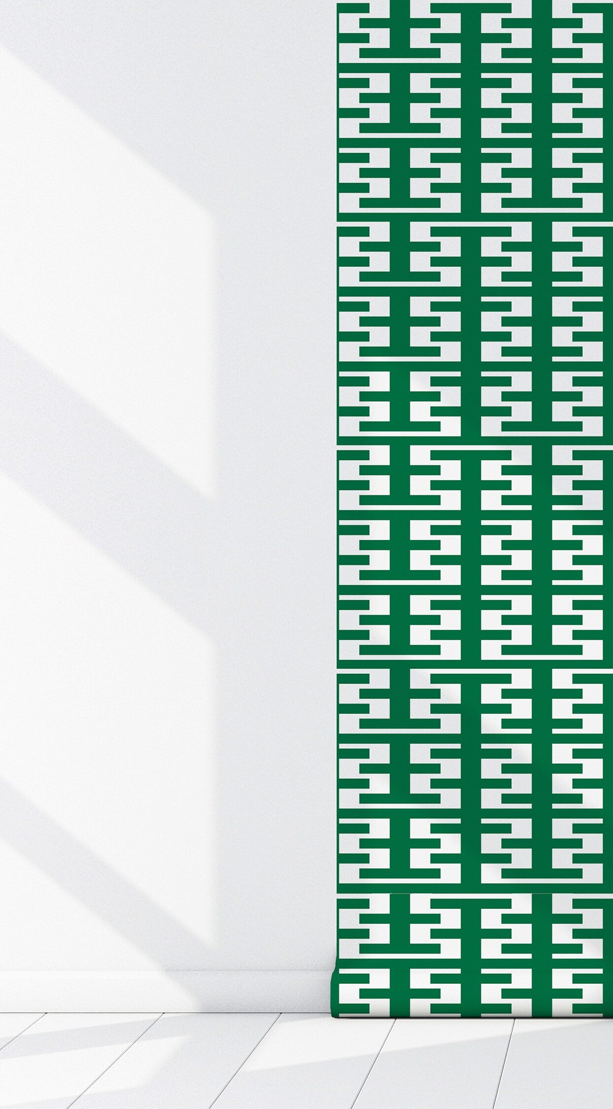 Retro Tower Green Peel & Stick Wallpaper-Vinyl Embossed Canvas Texture