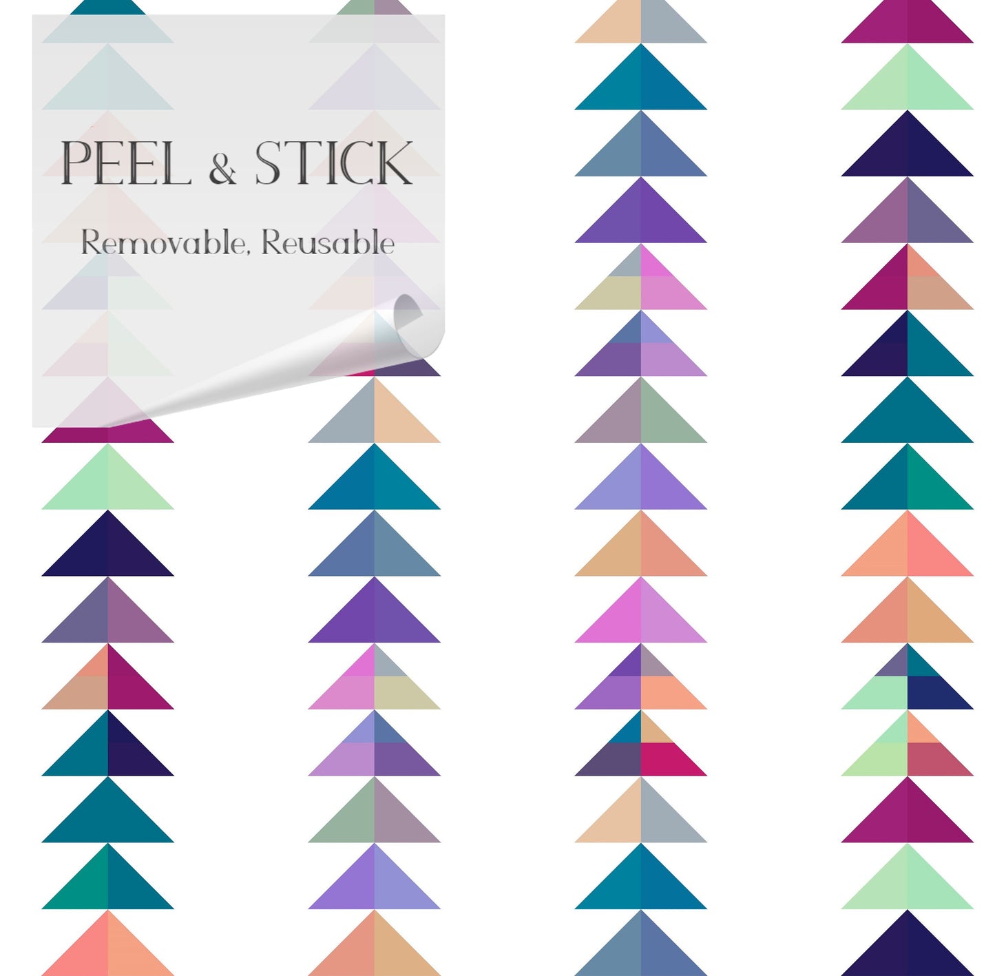 Color Coded Mid-Century Peel and Stick Wallpaper - Multi-Color Striped - Water-Resistant Embossed Vinyl Canvas