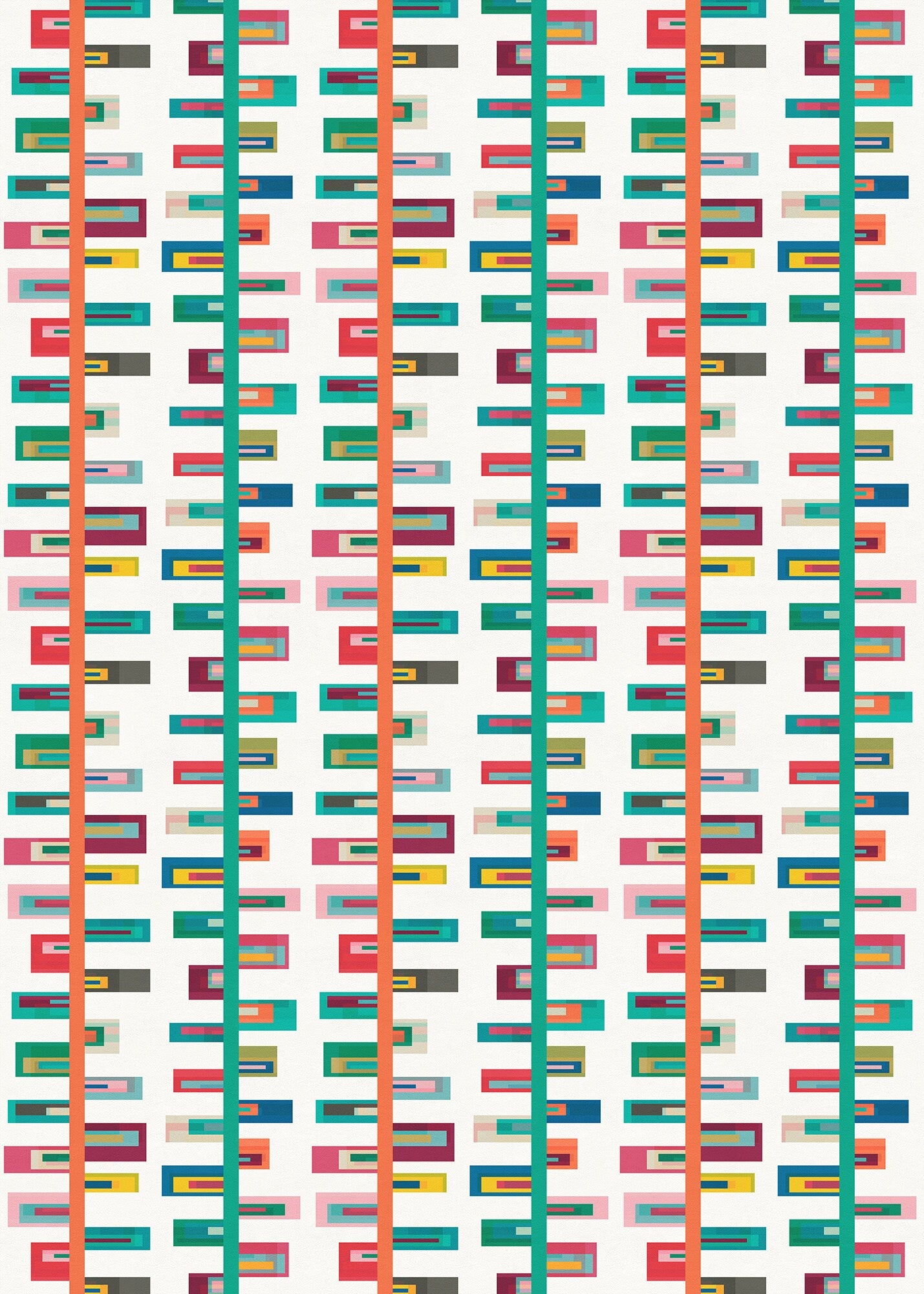 Keep Climbing Versatile Indoor/Outdoor Washable Rug - Mid-Century Multi-Color Striped - Vinyl with Non-Slip Backing