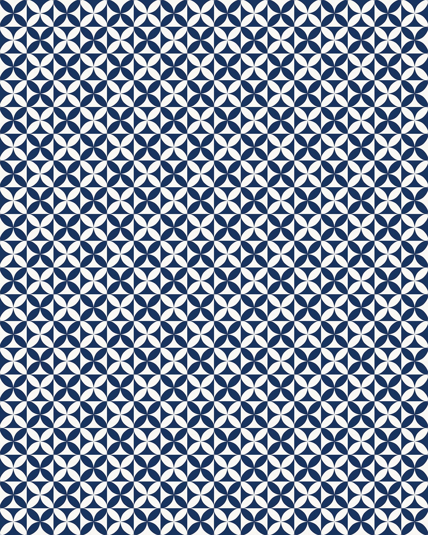 Fleur in Navy Versatile Vinyl Indoor/Outdoor Washable Rug - Contemporary Coastal Blue Geometric - Vinyl with Non-Slip Latex Backing