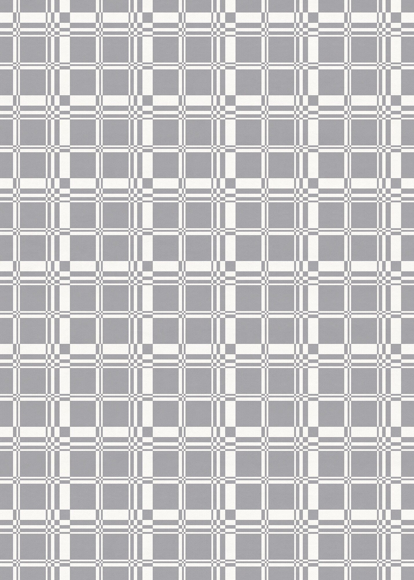 Ivy League Versatile Indoor/Outdoor Washable Rug - Gray Modern Farmhouse Plaid - Ply Vinyl with Non-Slip Latex Backing