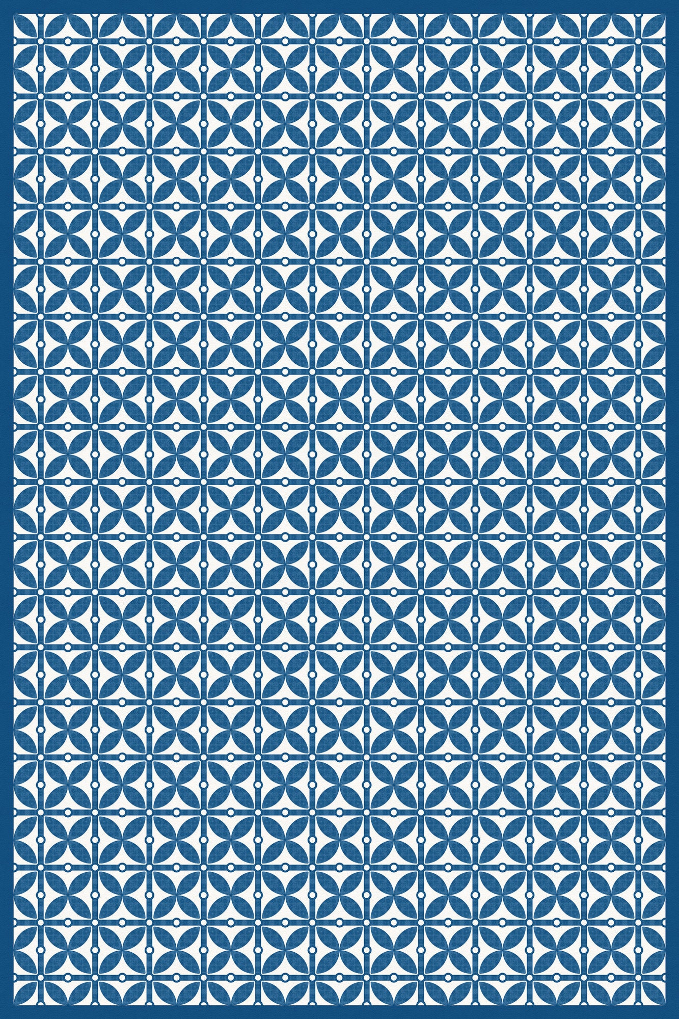 Charleston Versatile Indoor/Outdoor Washable Rug - Contemporary Coastal Geometric Blue - Vinyl with Non-Slip Latex Backing