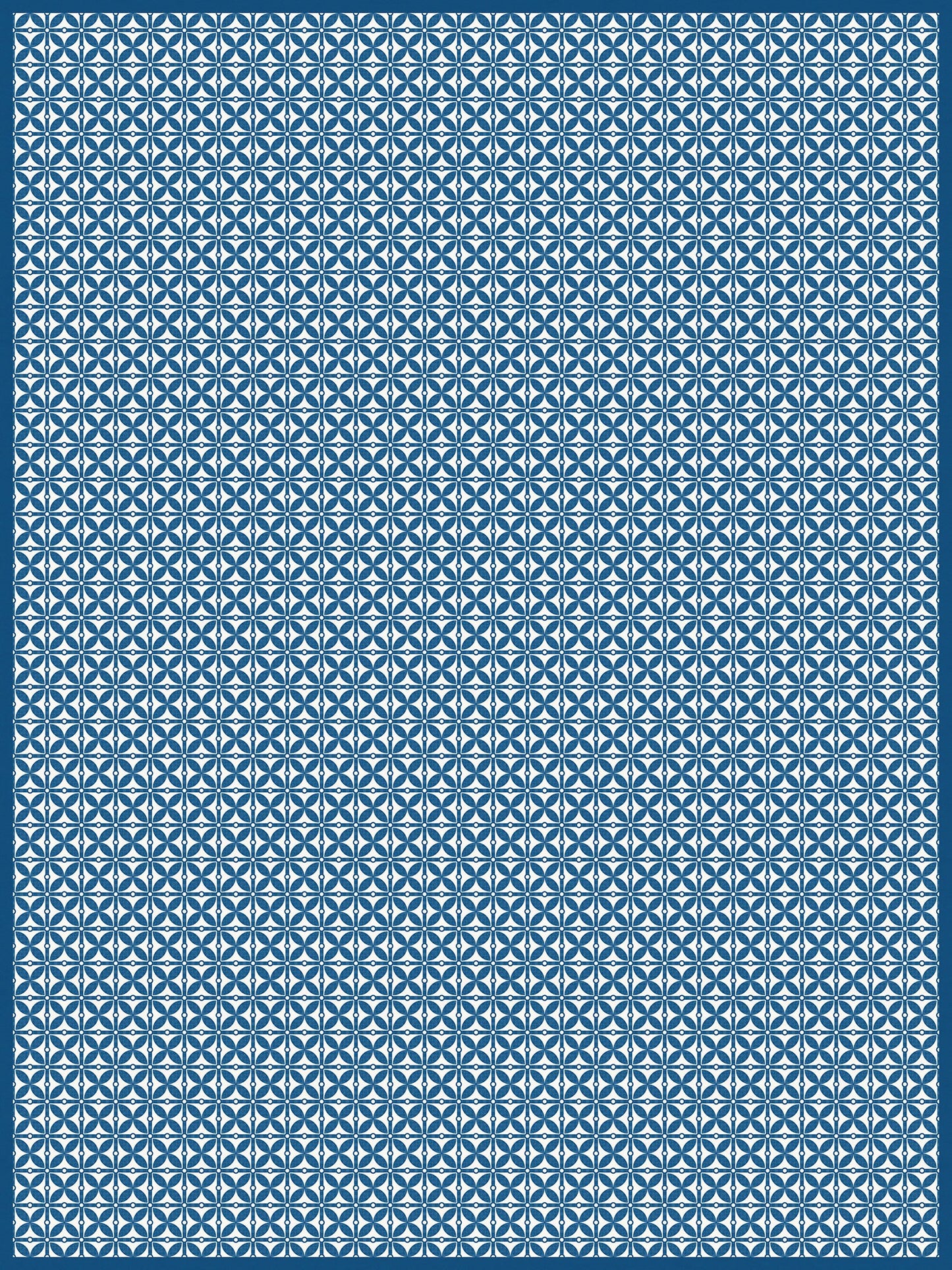 Charleston Versatile Indoor/Outdoor Washable Rug - Contemporary Coastal Geometric Blue - Vinyl with Non-Slip Latex Backing