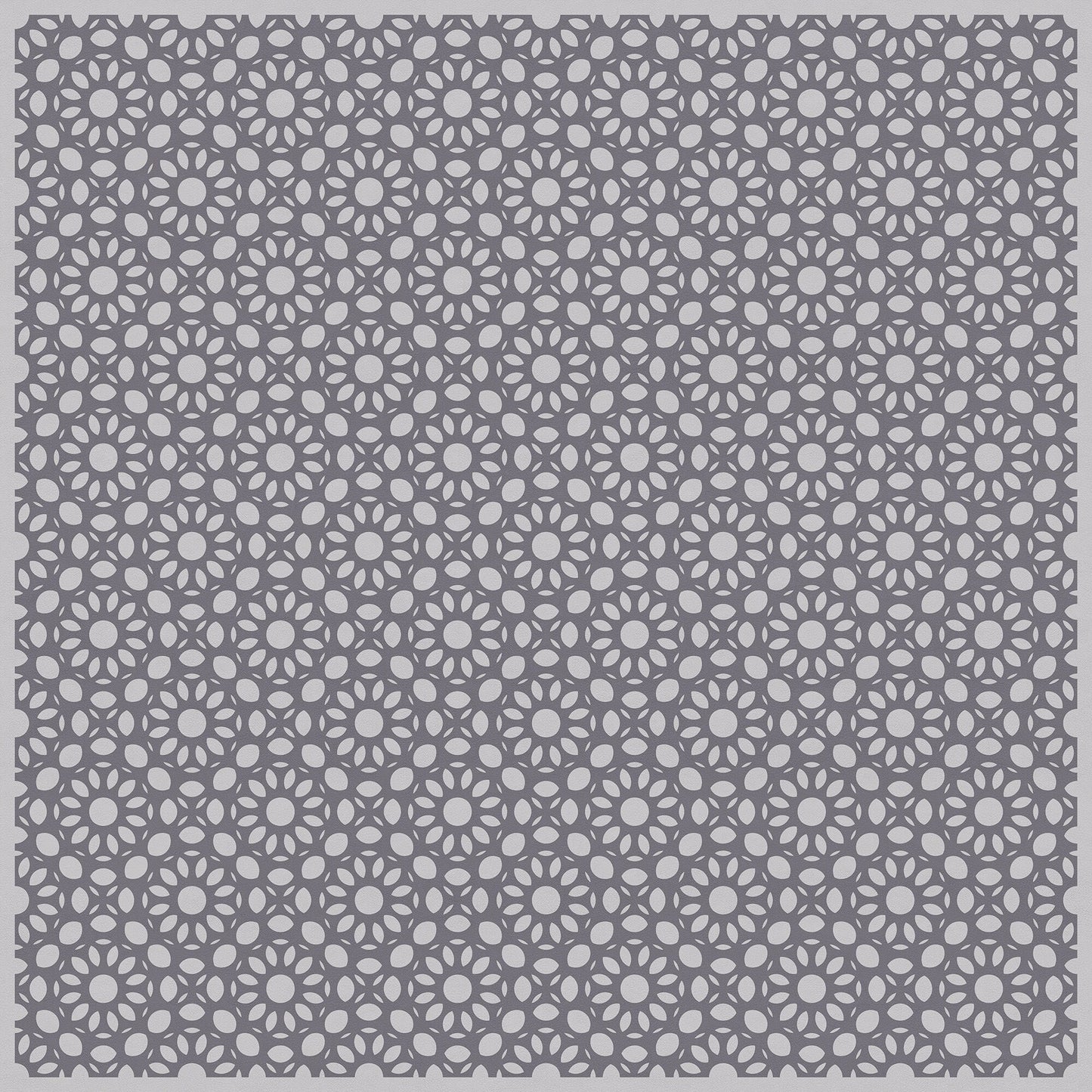 Dahlia Square Versatile Indoor/Outdoor Washable Rug - Modern Farmhouse Gray Geometric - Vinyl with Non-Slip Latex Backing