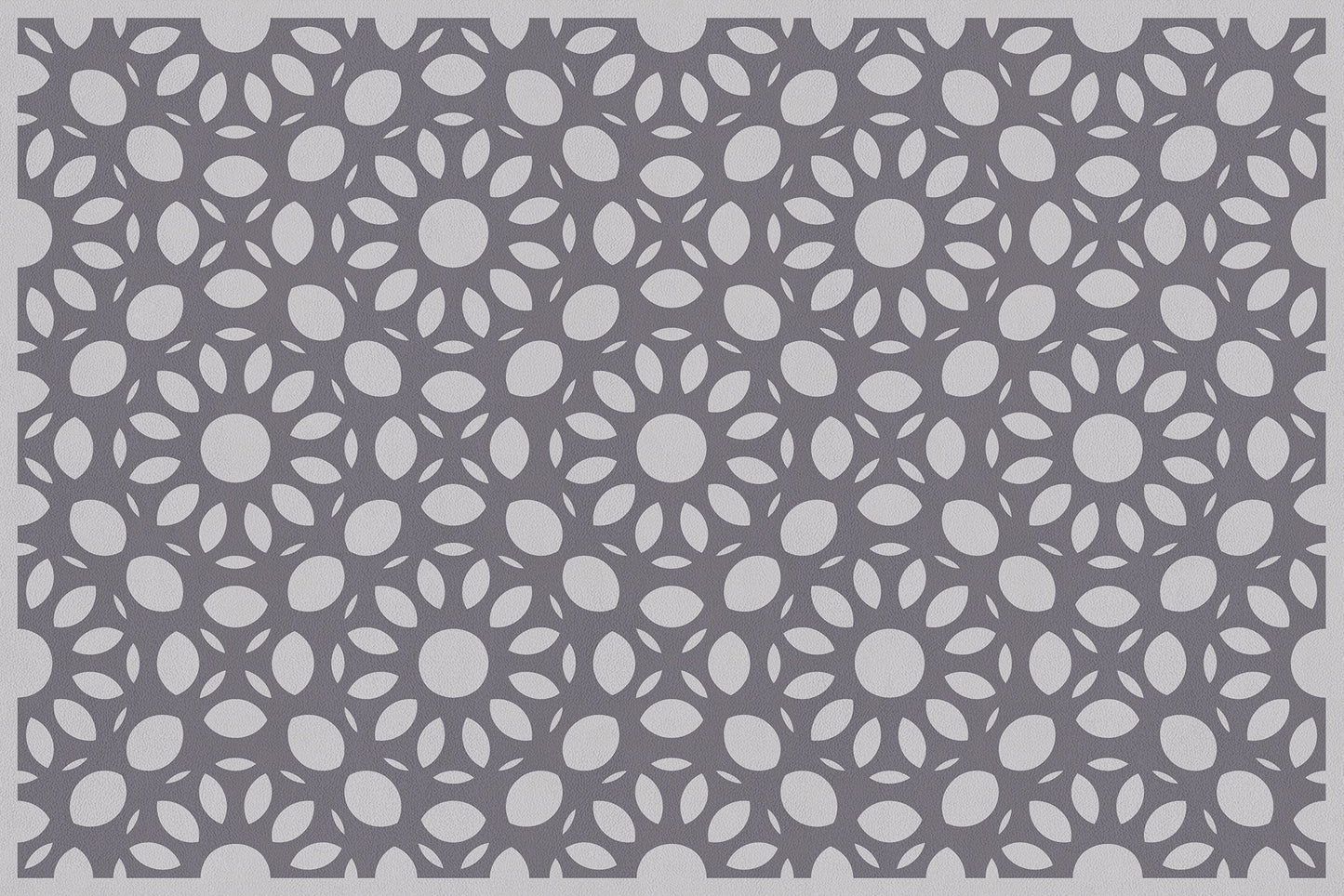 Dahlia Versatile Indoor/Outdoor Washable Rug - Rectangle Farmhouse Geometric Gray - Vinyl with Non-Slip Latex Backing