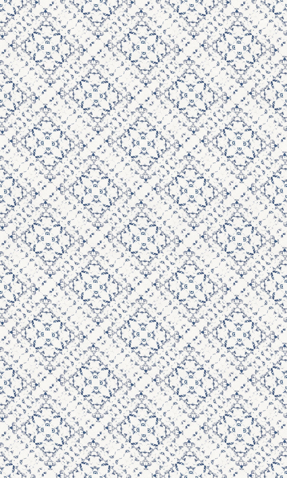 Royal Lace Indoor/Outdoor Washable Floor Covering - Blue, White Modern Farmhouse - 2-Ply Vinyl with Non-Slip Latex Backing