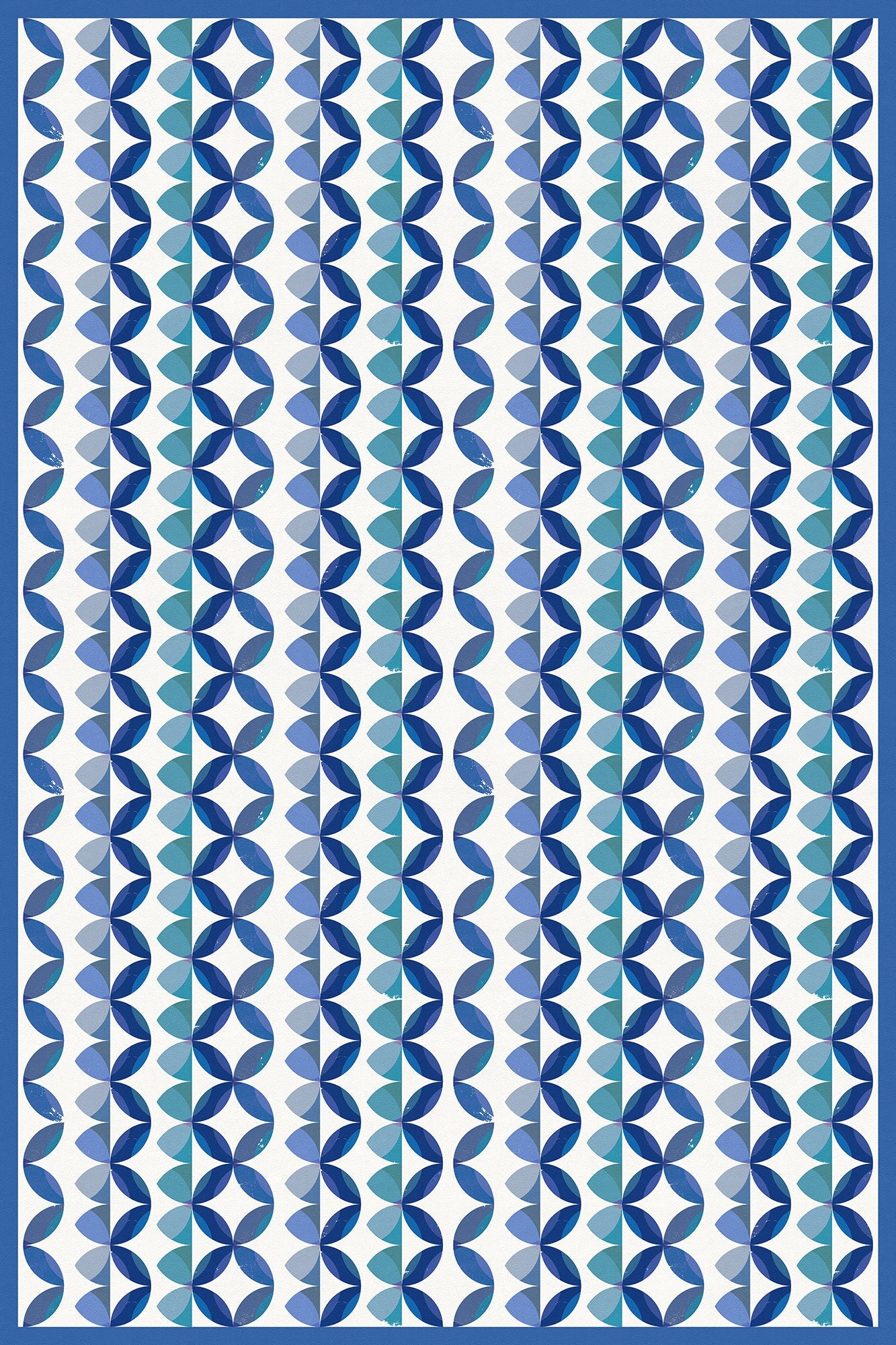 Ripple Indoor/Outdoor Washable Floor Covering - Blue Modern Coastal - 2-Ply Vinyl with Non-Slip Latex Backing