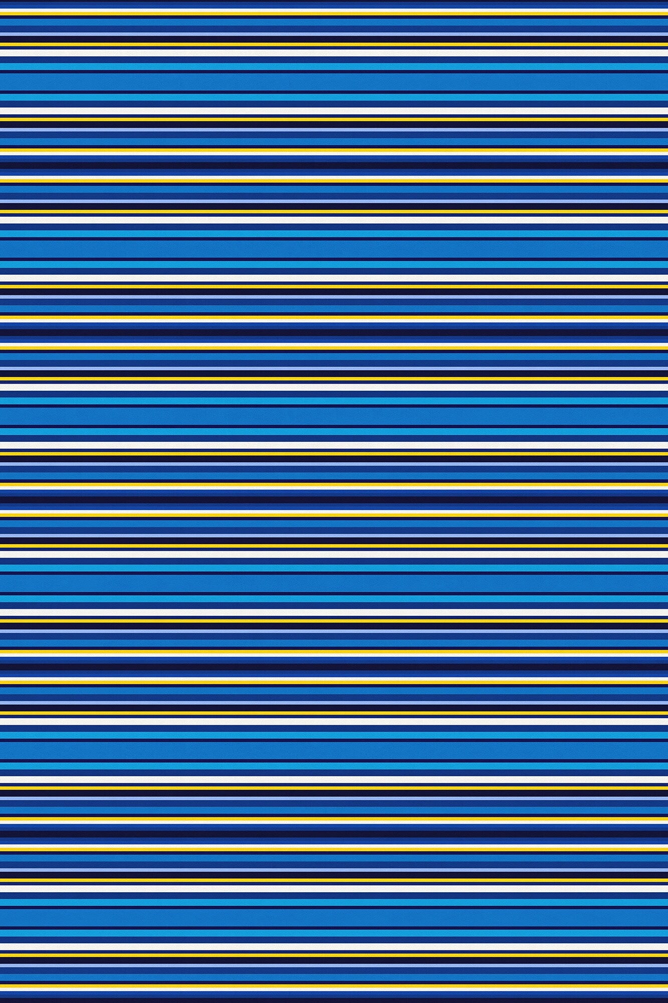 Blue Cabana Stripes Versatile Indoor/Outdoor Washable Rug - Blue, Yellow Modern Coastal Stripes - Vinyl with Non-Slip Latex Backing