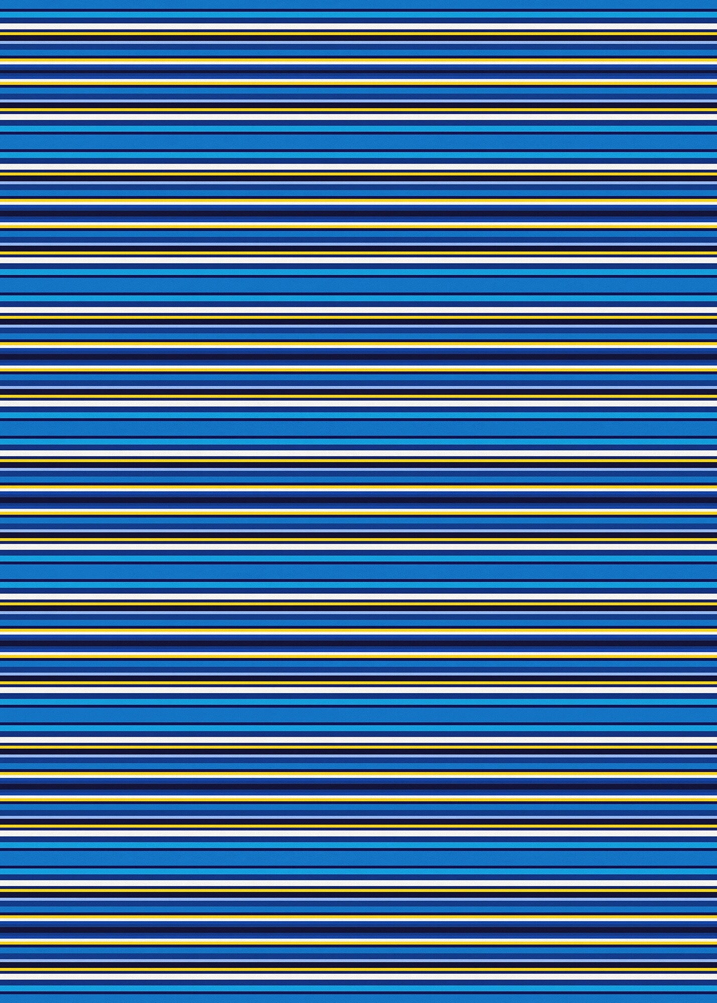 Blue Cabana Stripes Versatile Indoor/Outdoor Washable Rug - Blue, Yellow Modern Coastal Stripes - Vinyl with Non-Slip Latex Backing