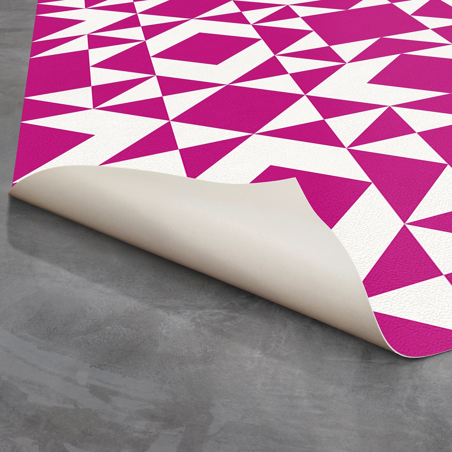 Sundance Indoor/Outdoor Washable Floor Covering - Pink Southwestern Geometric - 2-Ply Vinyl with Non-Slip Latex Backing