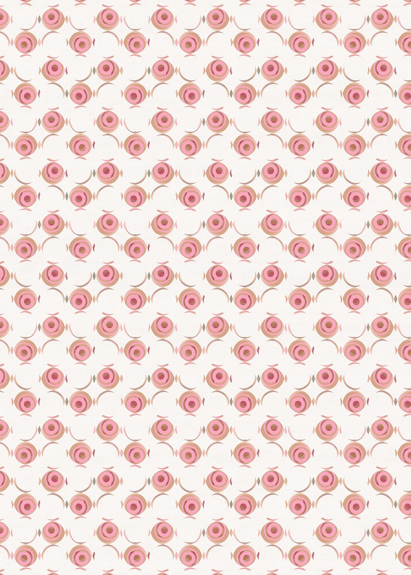 Rosebud Indoor/Outdoor Washable Floor Covering - Pink Bohemian Geometric Floral - 2-Ply Vinyl with Non-Slip Latex Backing