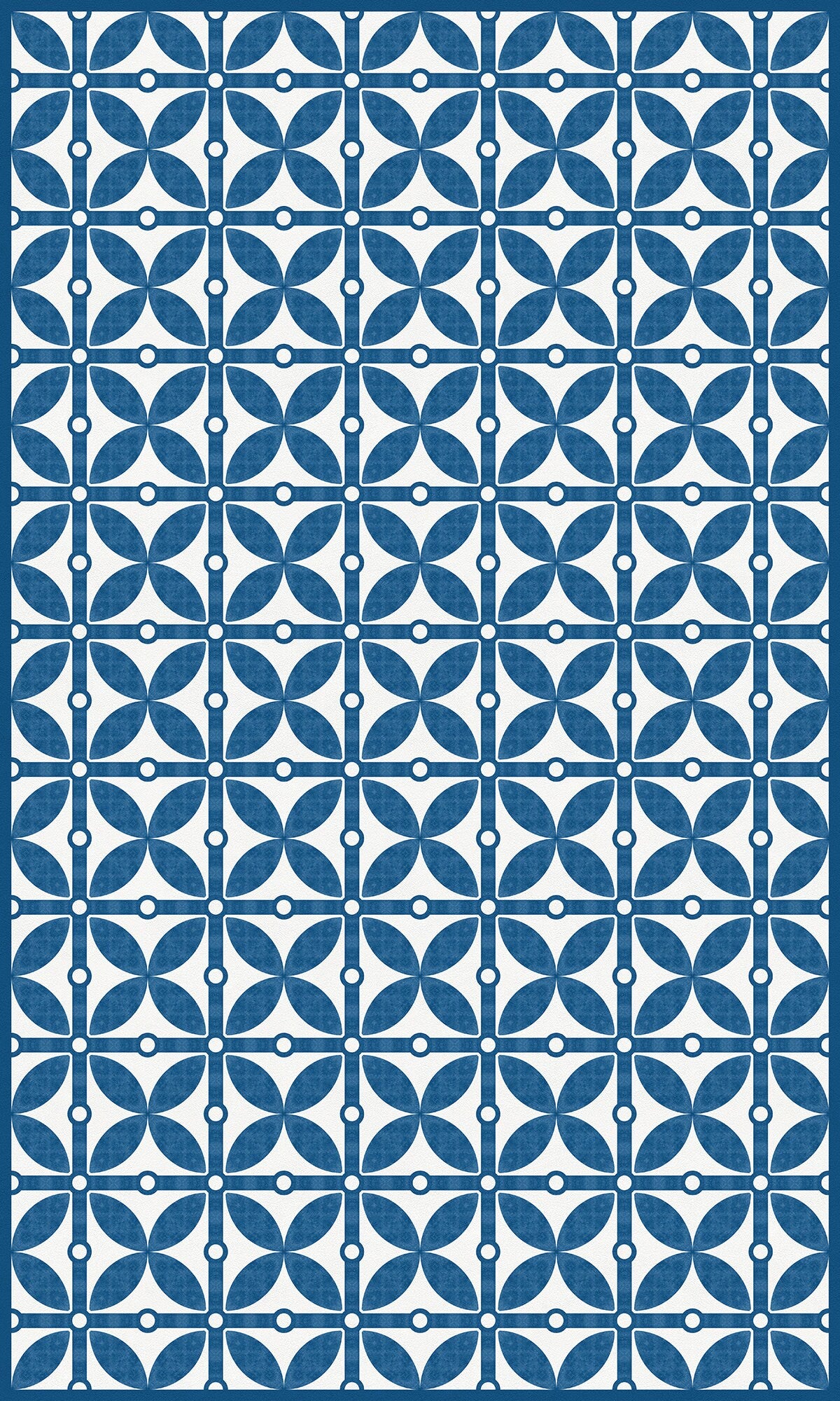 Charleston Versatile Indoor/Outdoor Washable Rug - Contemporary Coastal Geometric Blue - Vinyl with Non-Slip Latex Backing