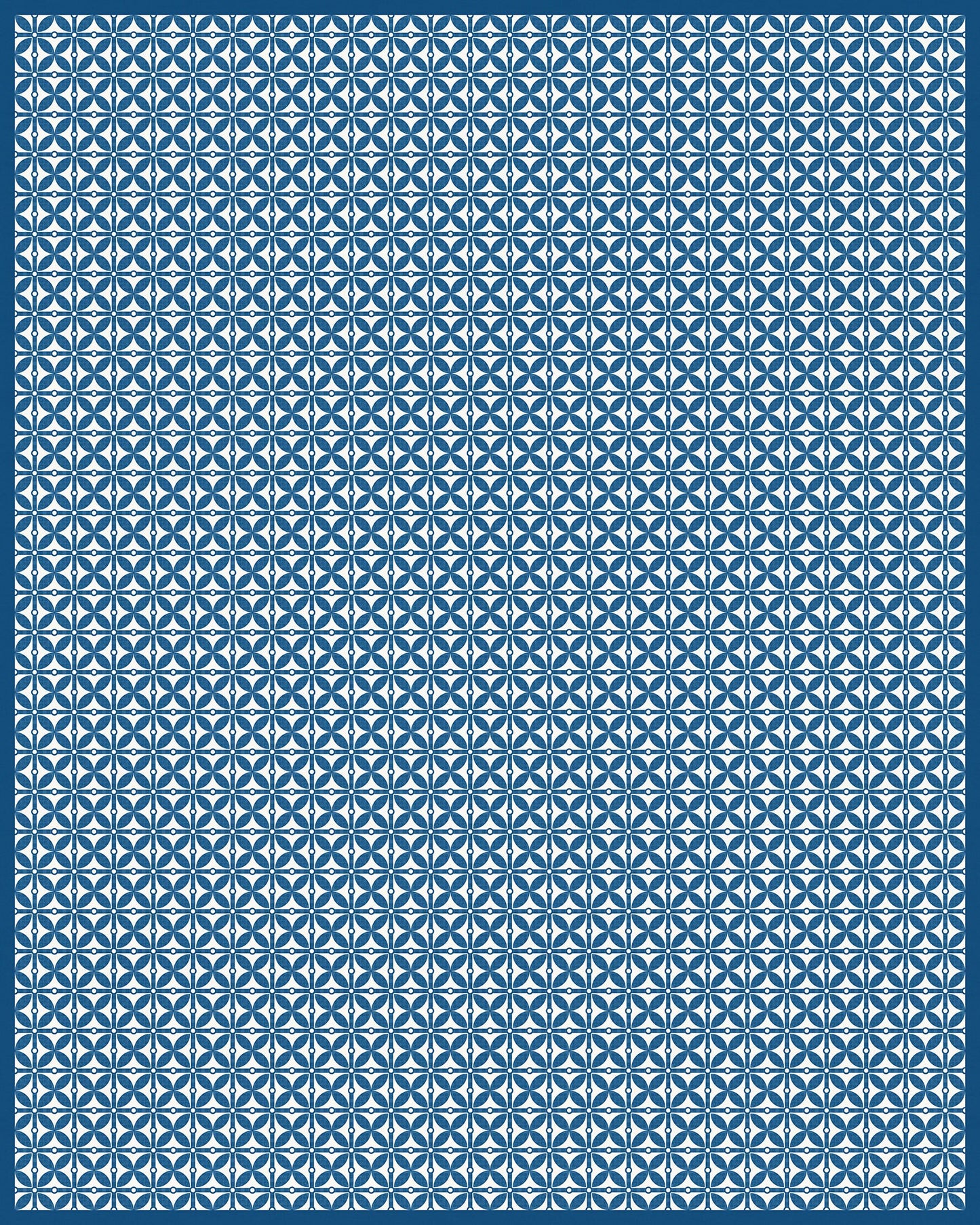 Charleston Versatile Indoor/Outdoor Washable Rug - Contemporary Coastal Geometric Blue - Vinyl with Non-Slip Latex Backing