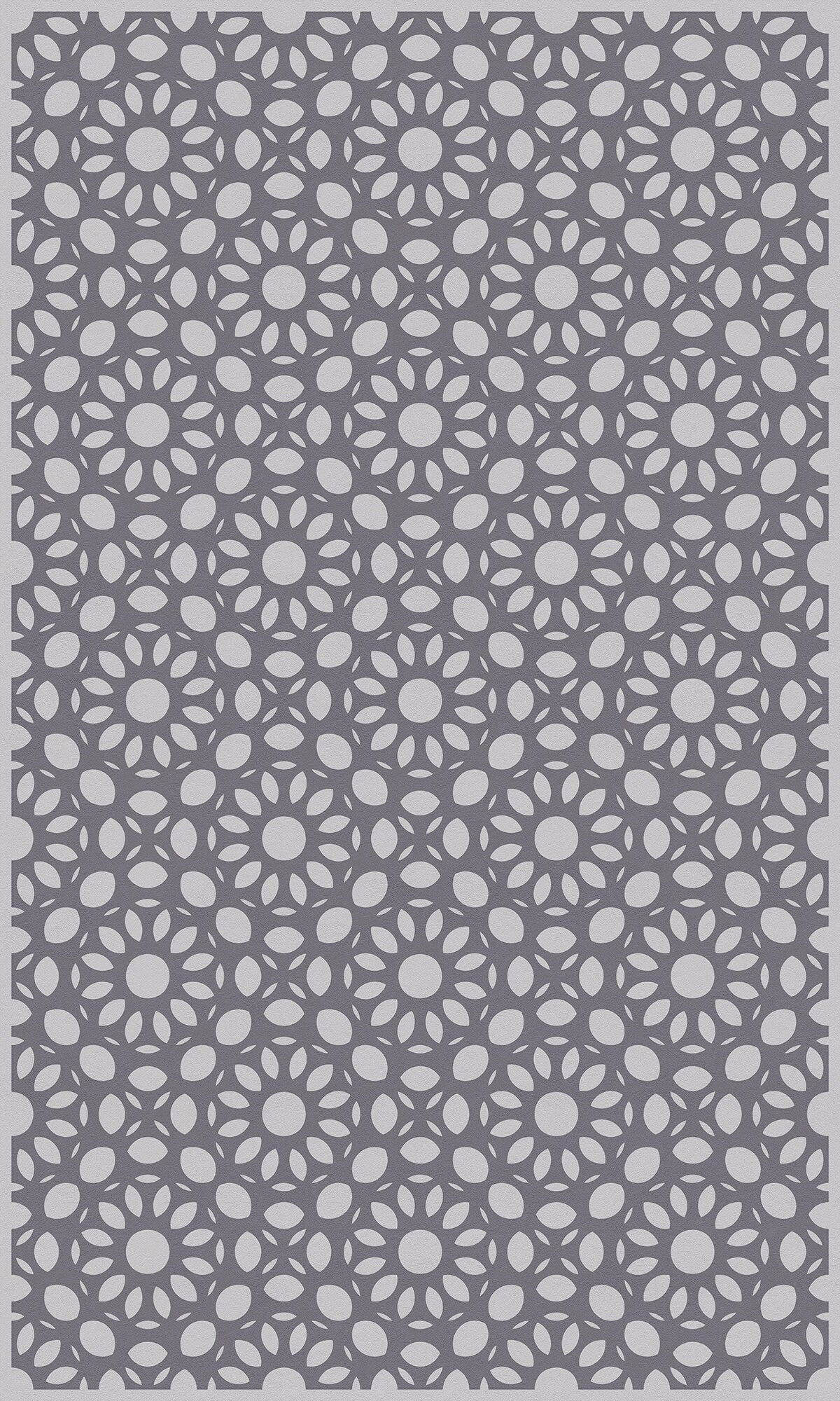 Dahlia Versatile Indoor/Outdoor Washable Rug - Rectangle Farmhouse Geometric Gray - Vinyl with Non-Slip Latex Backing