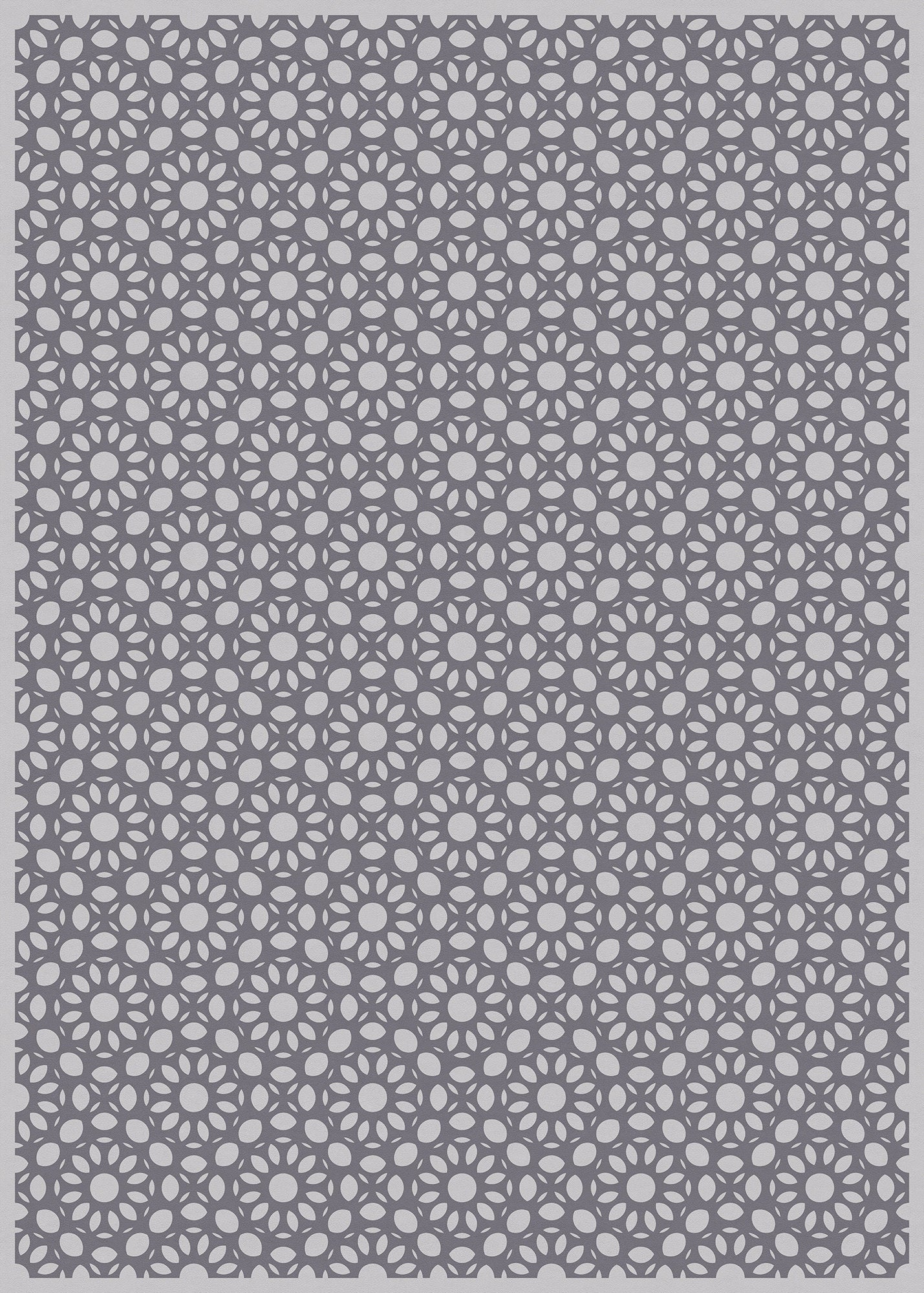 Dahlia Versatile Indoor/Outdoor Washable Rug - Rectangle Farmhouse Geometric Gray - Vinyl with Non-Slip Latex Backing