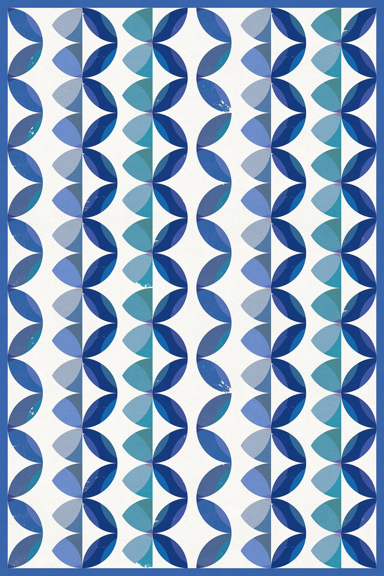 Ripple Indoor/Outdoor Washable Floor Covering - Blue Modern Coastal - 2-Ply Vinyl with Non-Slip Latex Backing