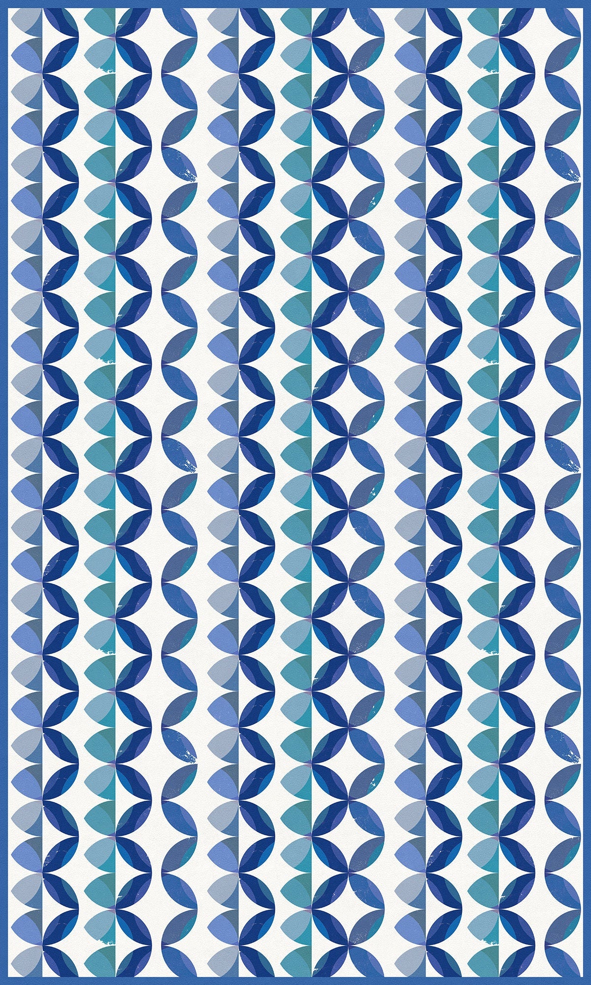 Ripple Indoor/Outdoor Washable Floor Covering - Blue Modern Coastal - 2-Ply Vinyl with Non-Slip Latex Backing