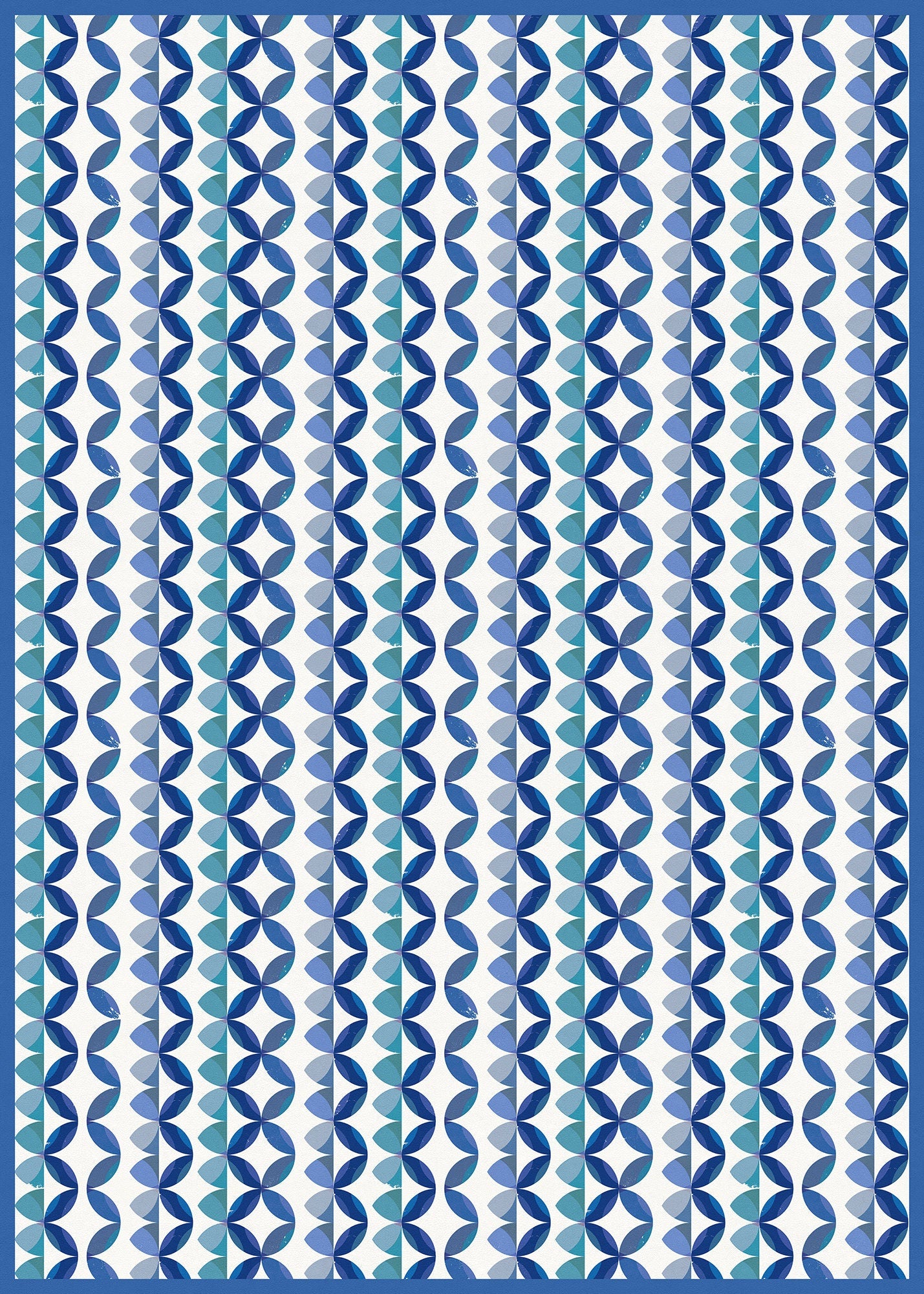 Ripple Indoor/Outdoor Washable Floor Covering - Blue Modern Coastal - 2-Ply Vinyl with Non-Slip Latex Backing