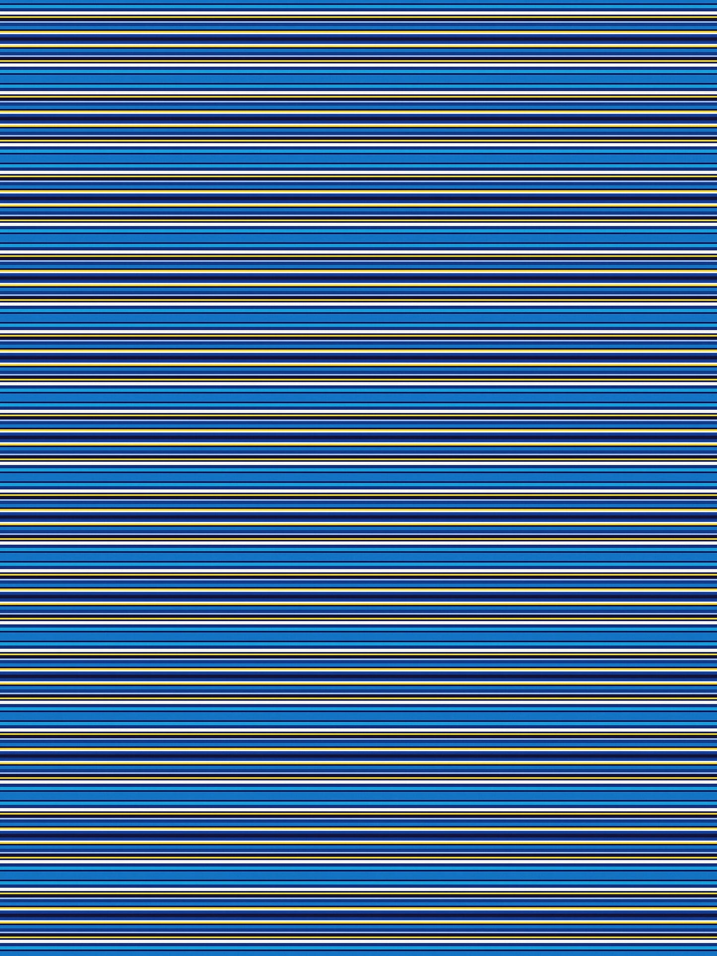 Blue Cabana Stripes Versatile Indoor/Outdoor Washable Rug - Blue, Yellow Modern Coastal Stripes - Vinyl with Non-Slip Latex Backing