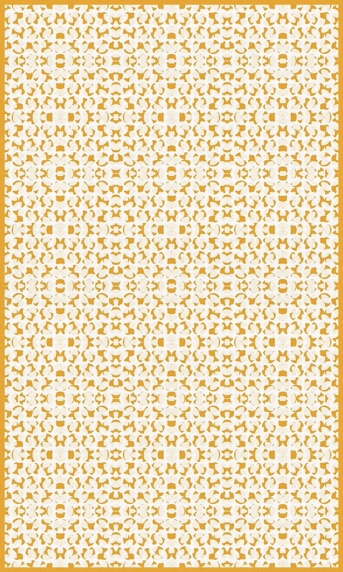 Sunglow Indoor/Outdoor Washable Floor Covering - Yellow, Orange Mid-Century - 2-Ply Vinyl with Non-Slip Latex Backing