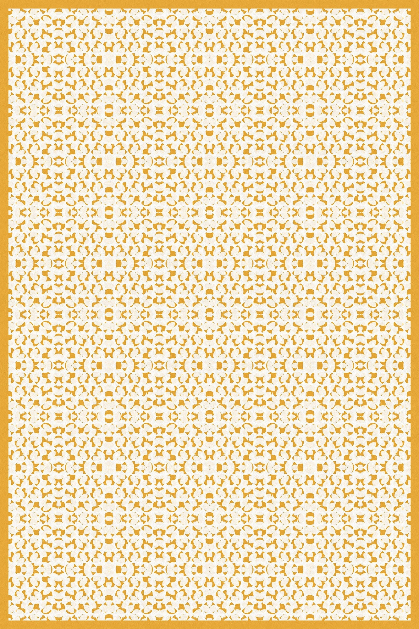 Sunglow Indoor/Outdoor Washable Floor Covering - Yellow, Orange Mid-Century - 2-Ply Vinyl with Non-Slip Latex Backing